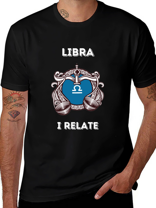 Libra Zodiac Sign T-Shirt - I Relate Black Tee