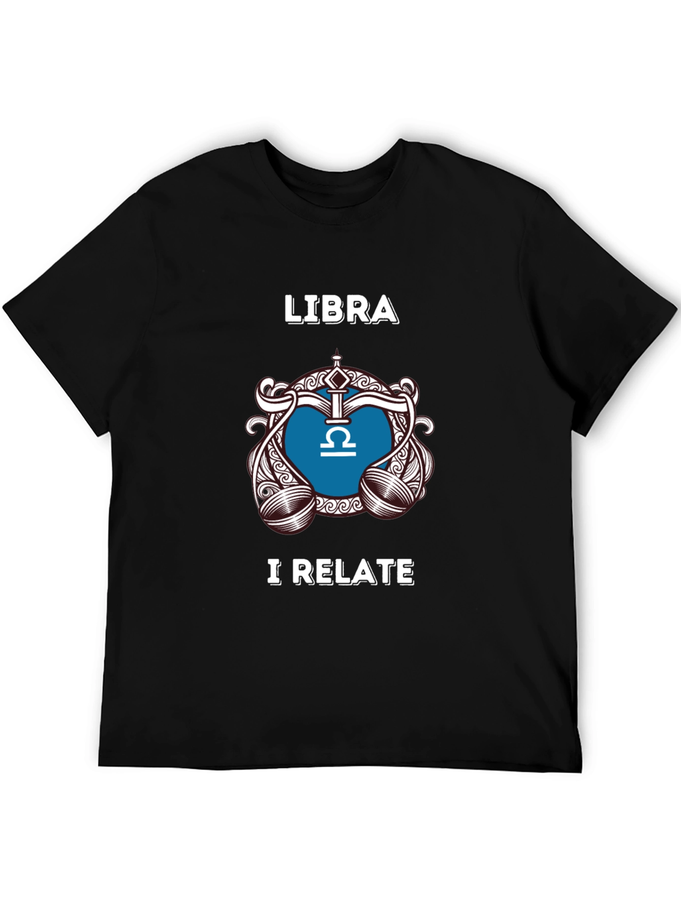 Libra Zodiac Sign T-Shirt - I Relate Black Tee