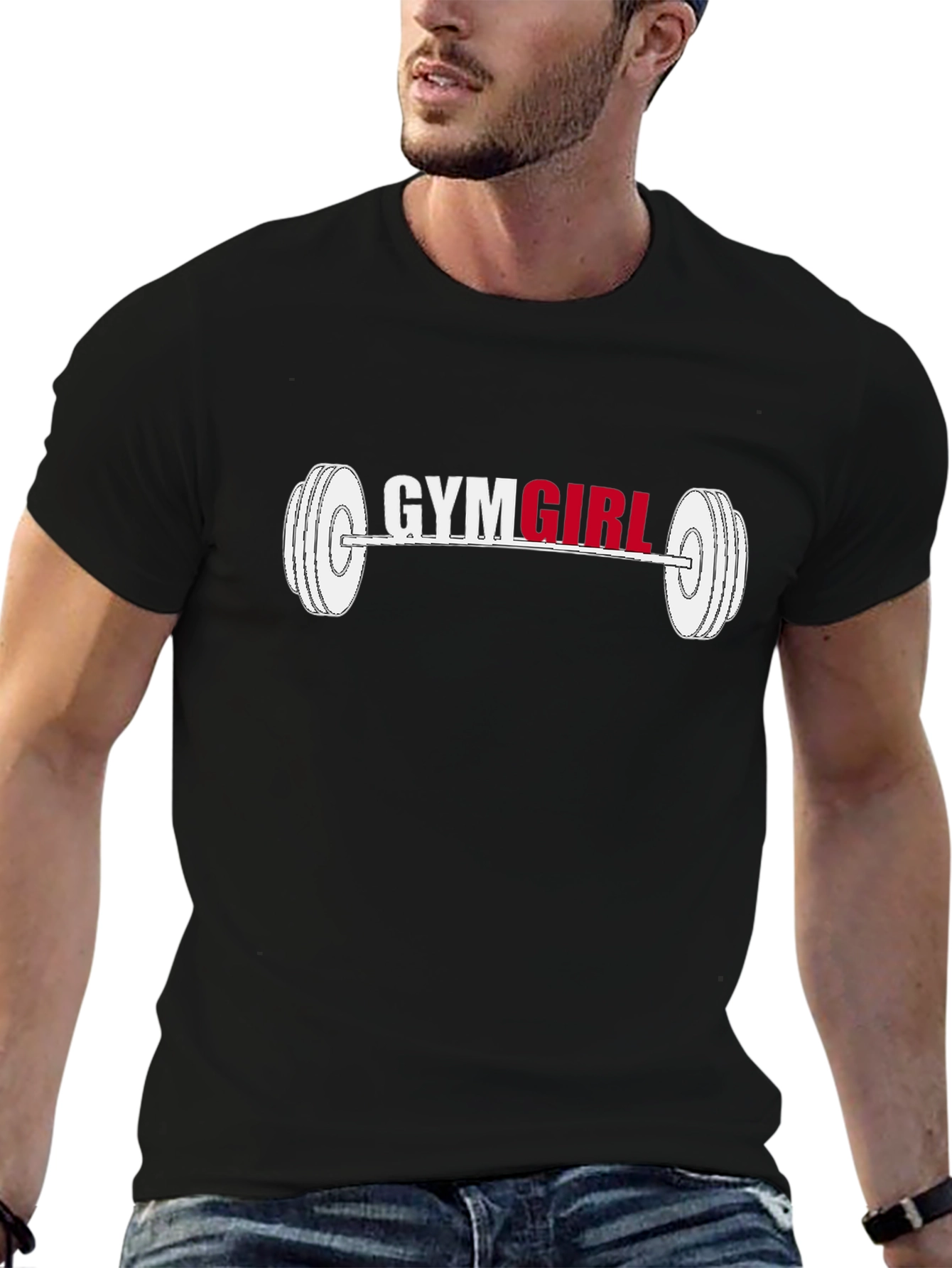 Gym Girl Barbell Graphic Tee - Fitness Fashion