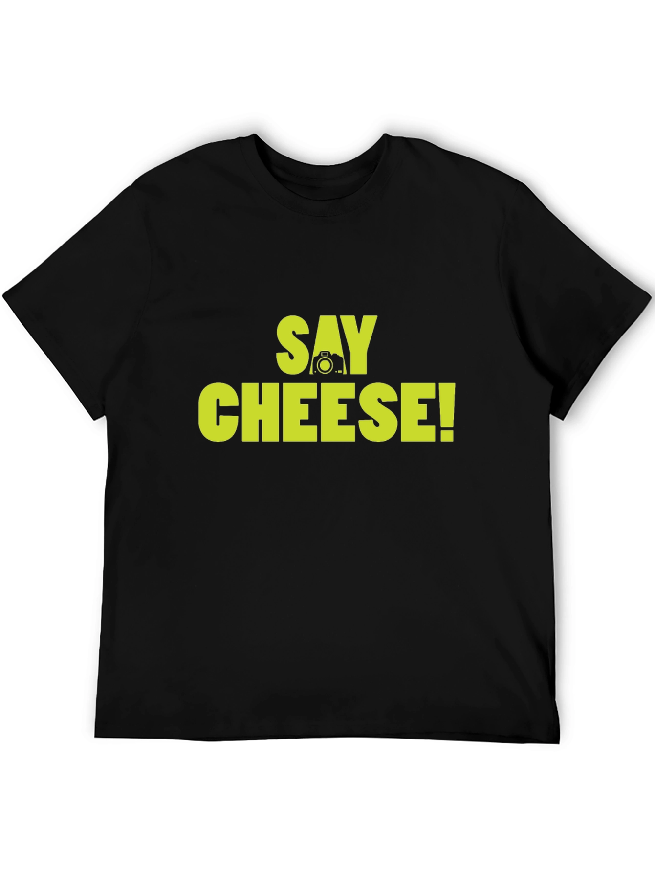 Say Cheese! Graphic Crew Neck T-Shirt - Black