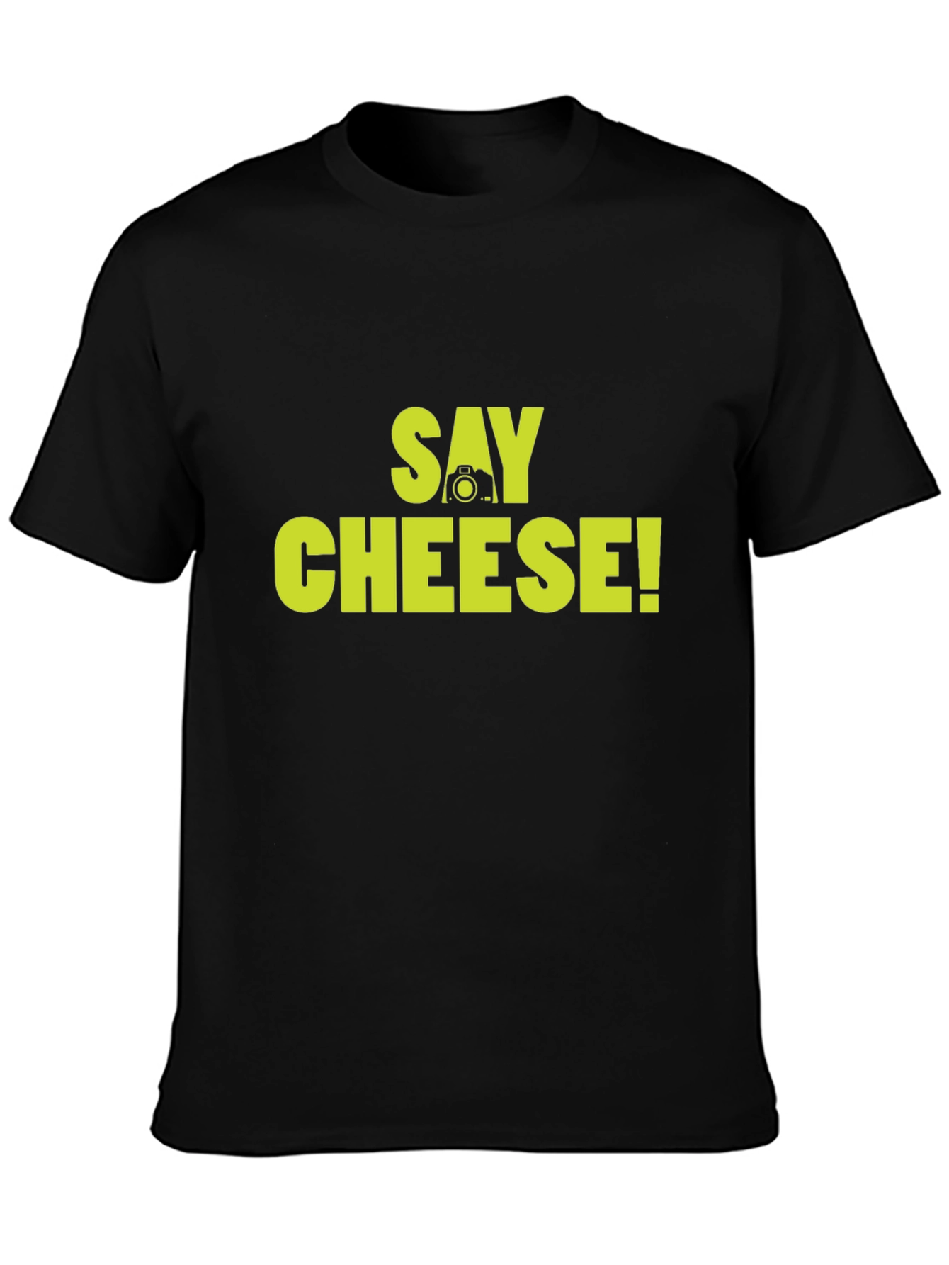 Say Cheese! Graphic Crew Neck T-Shirt - Black