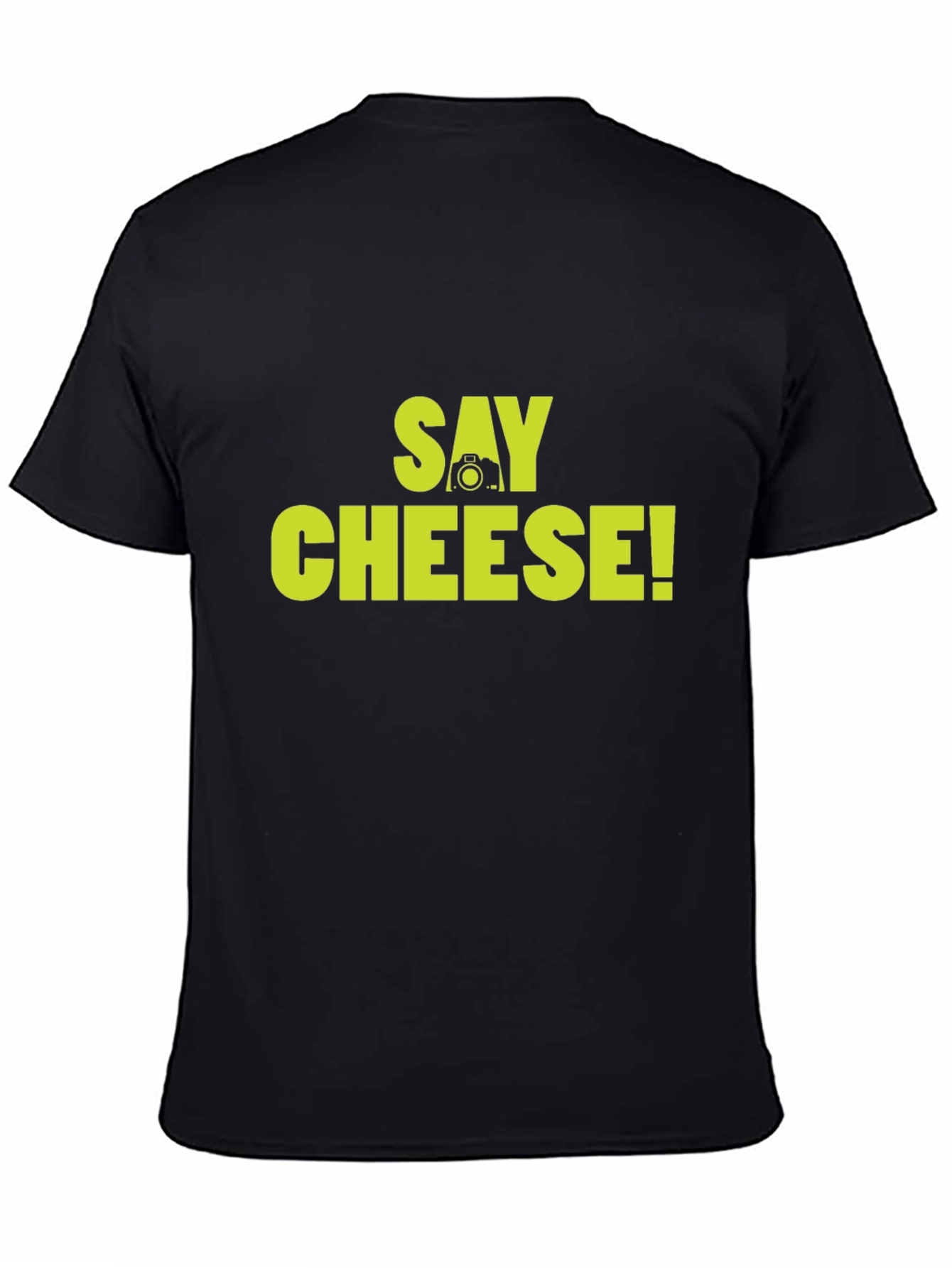 Say Cheese! Graphic Crew Neck T-Shirt - Black
