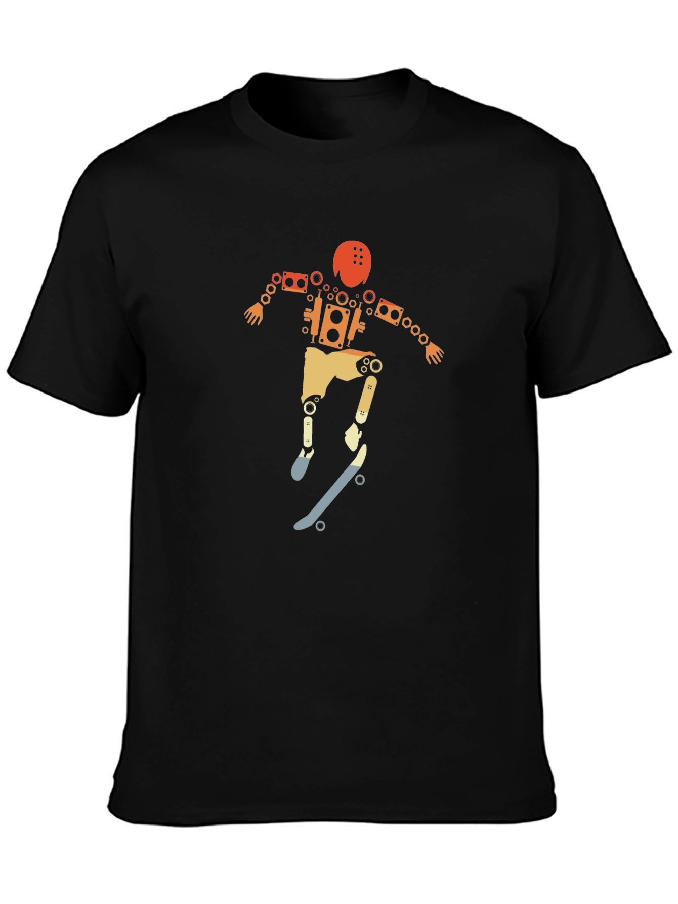 Skateboarding Robot Graphic Tee - Unique Design