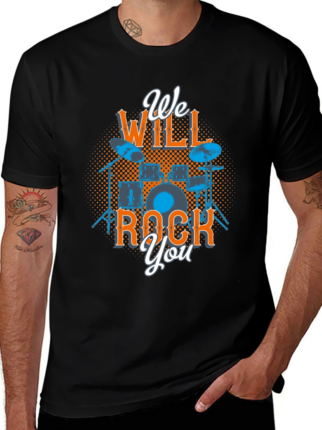We Will Rock You Drum Set Graphic Tee