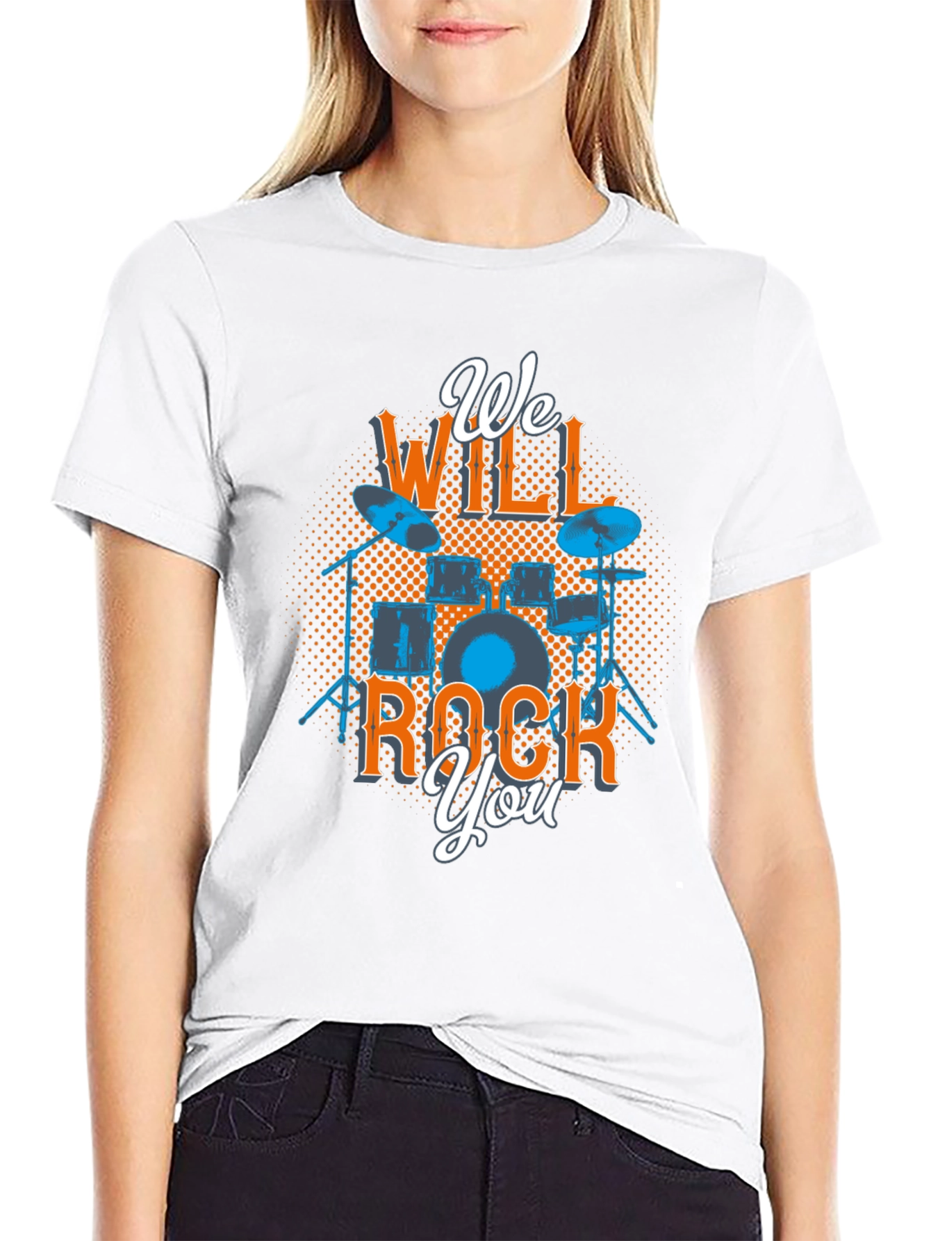We Will Rock You Drum Set Graphic Tee