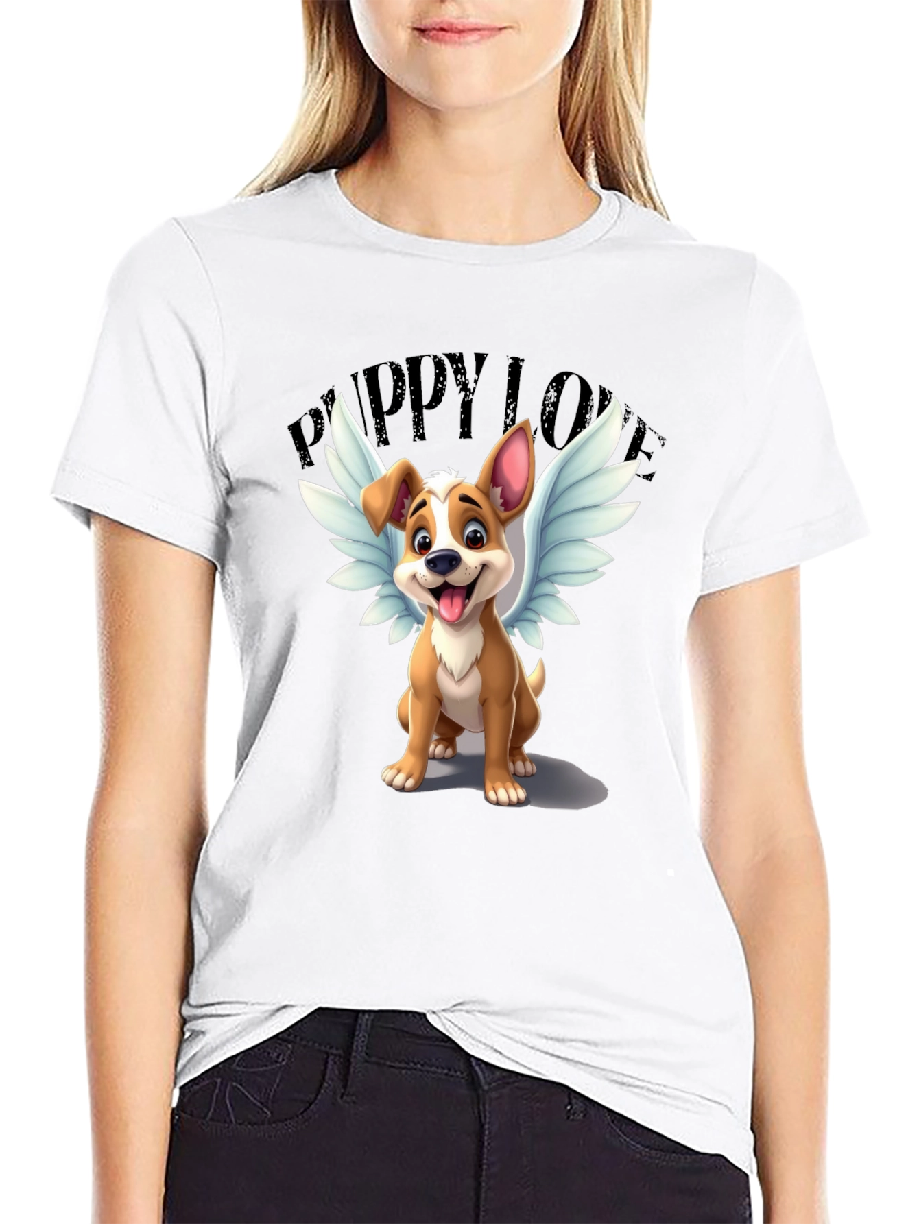 Puppy Love T-Shirt - Angel Dog Design