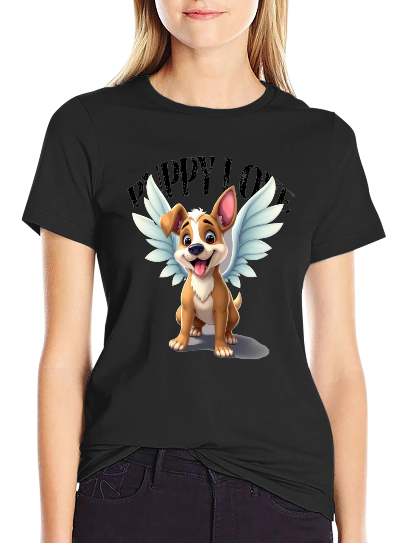 Puppy Love T-Shirt - Angel Dog Design