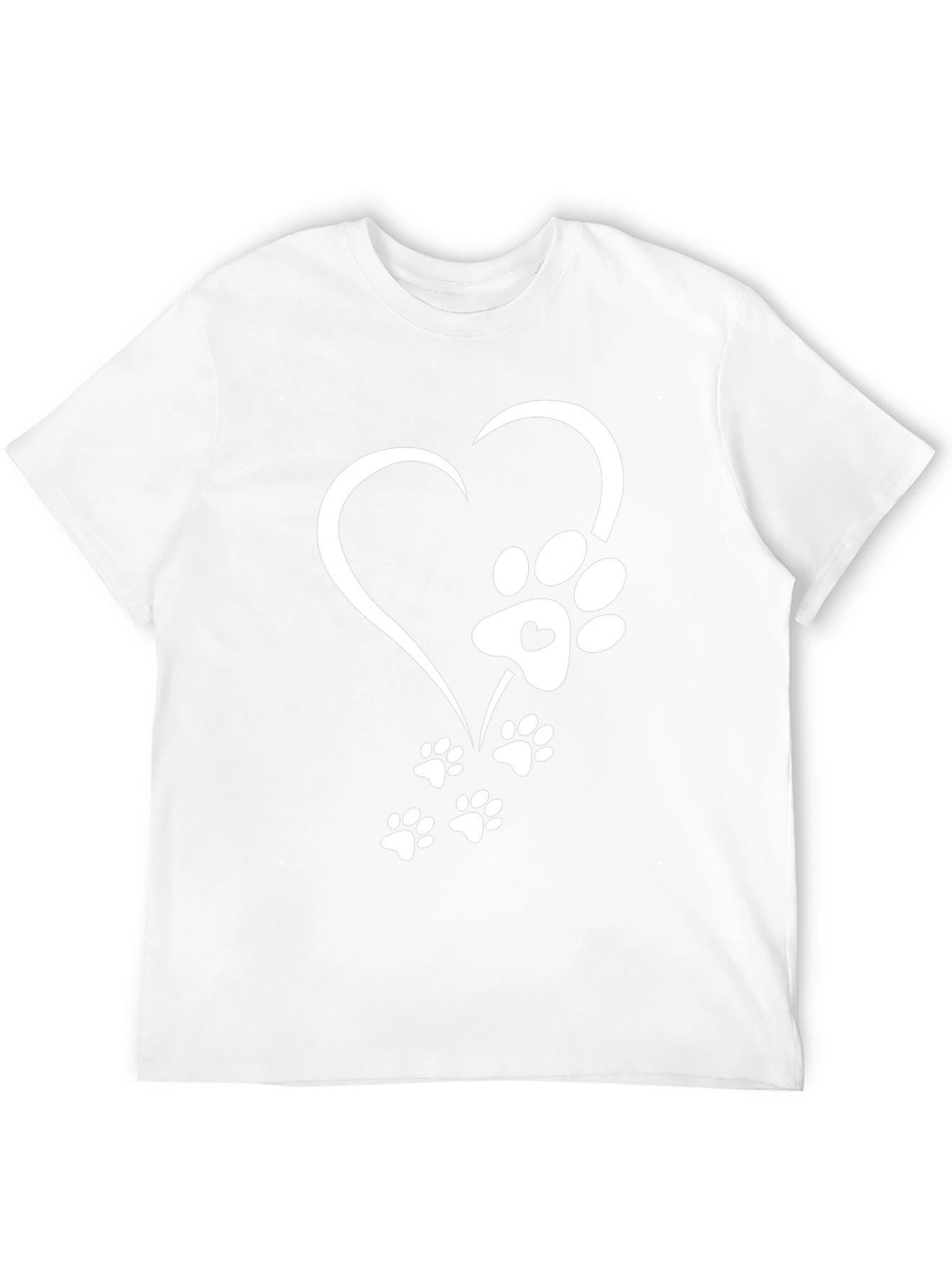 Heart Paw Print Graphic Tee - Black