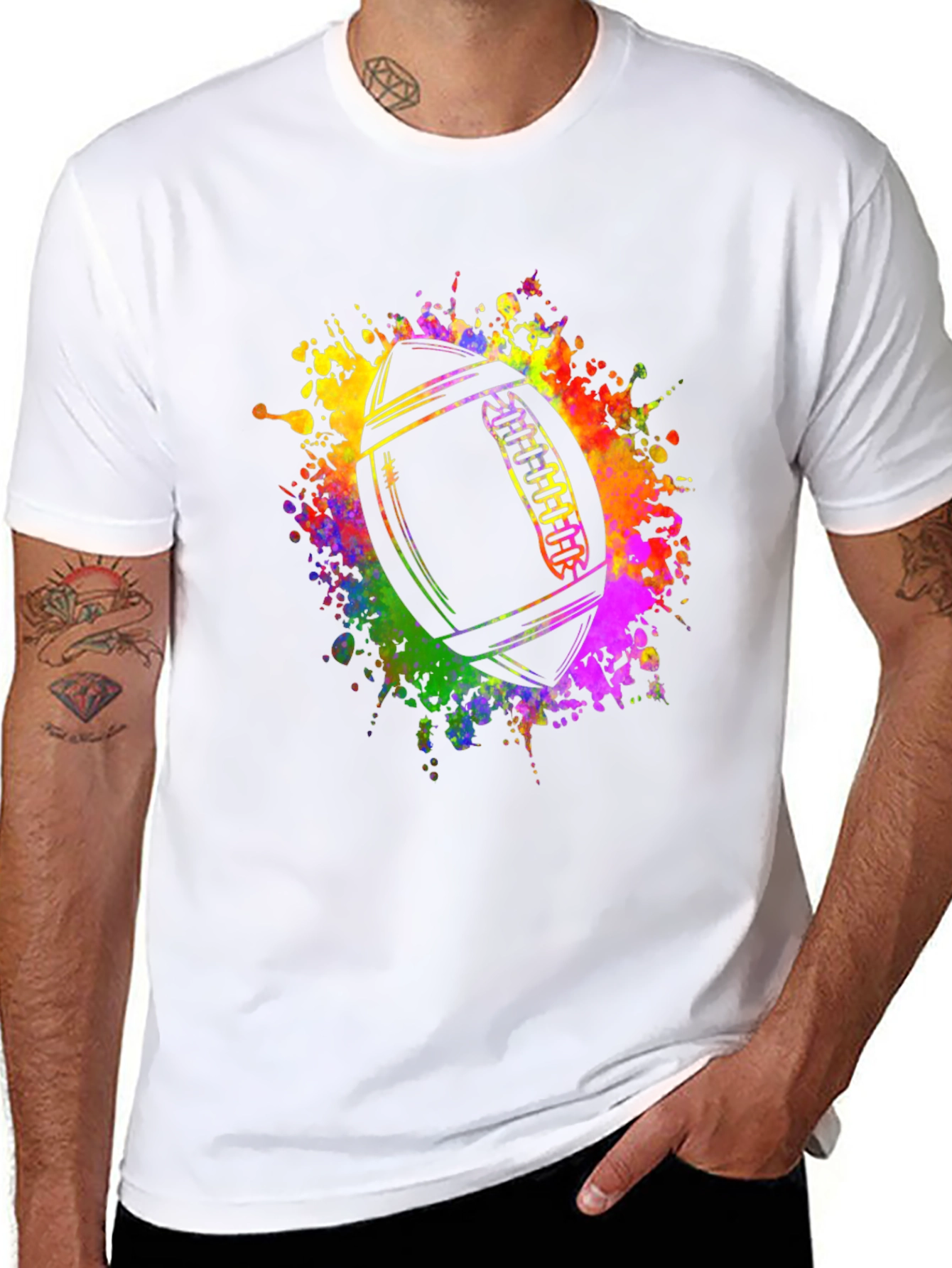 Colorful Football Graphic T-Shirt