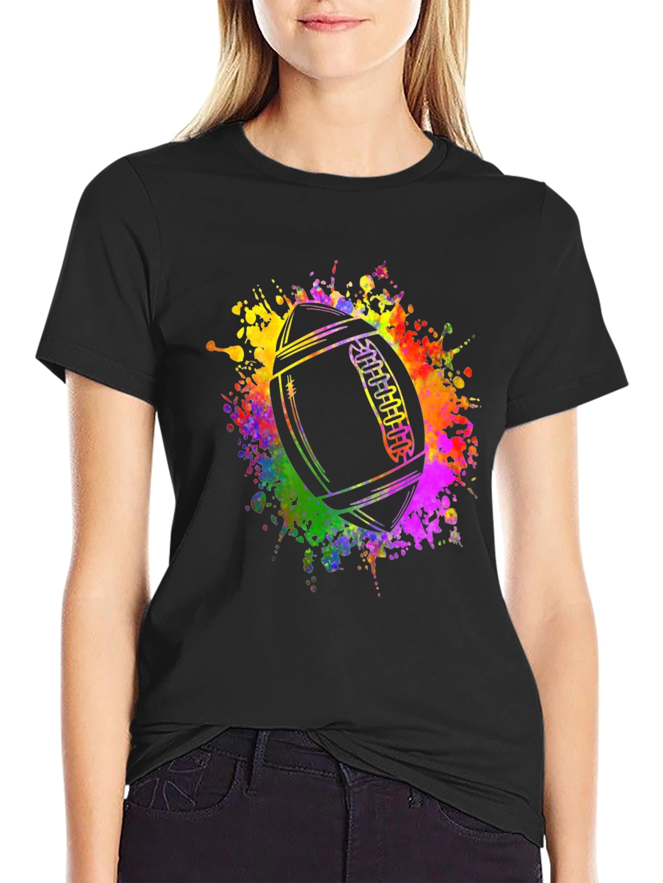 Colorful Football Graphic T-Shirt