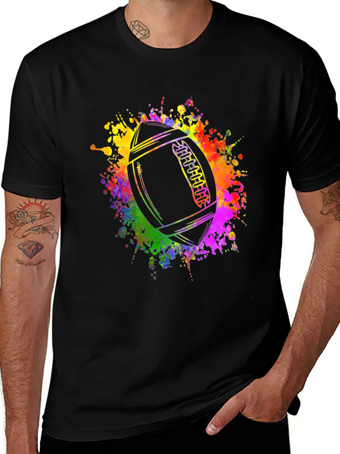 Colorful Football Graphic T-Shirt