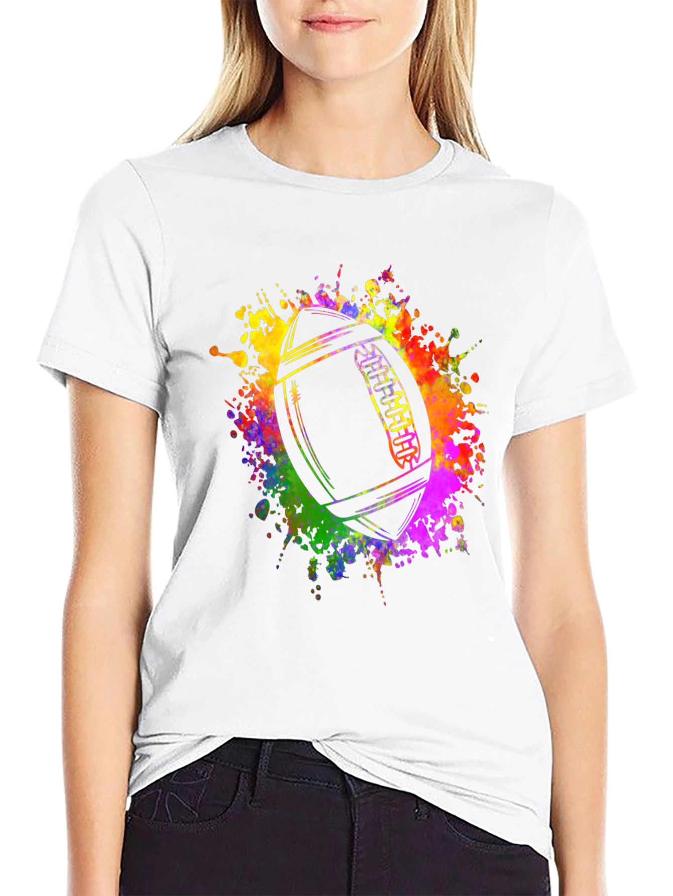 Colorful Football Graphic T-Shirt