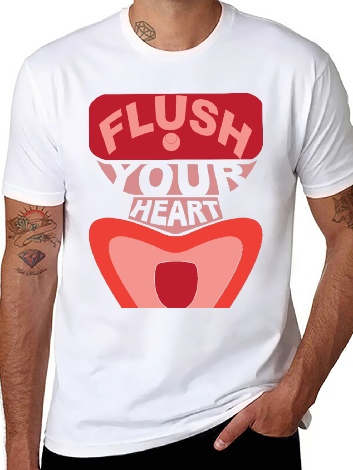 Flush Your Heart Graphic Tee - Black
