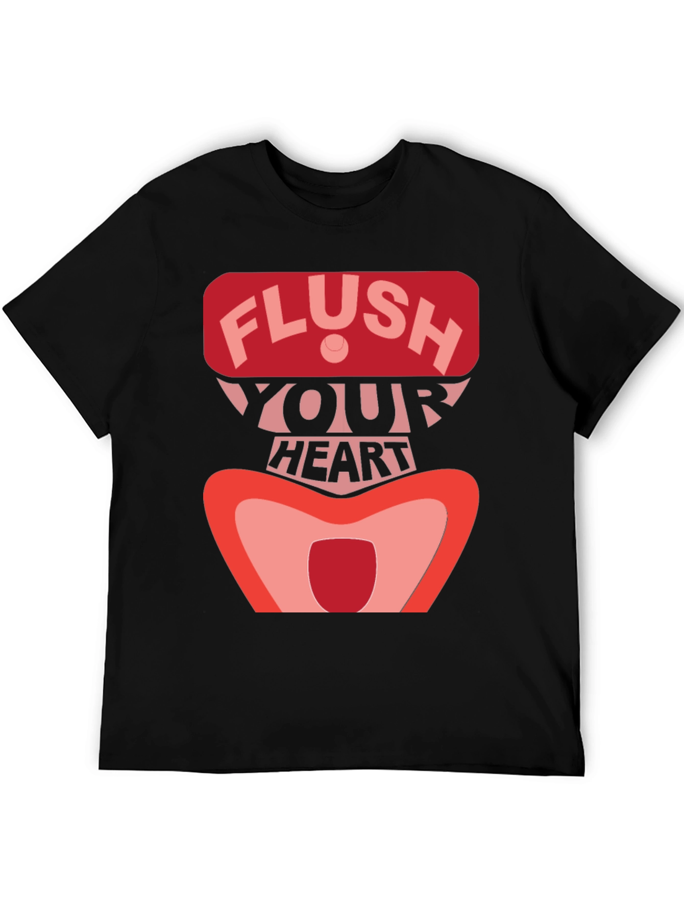 Flush Your Heart Graphic Tee - Black