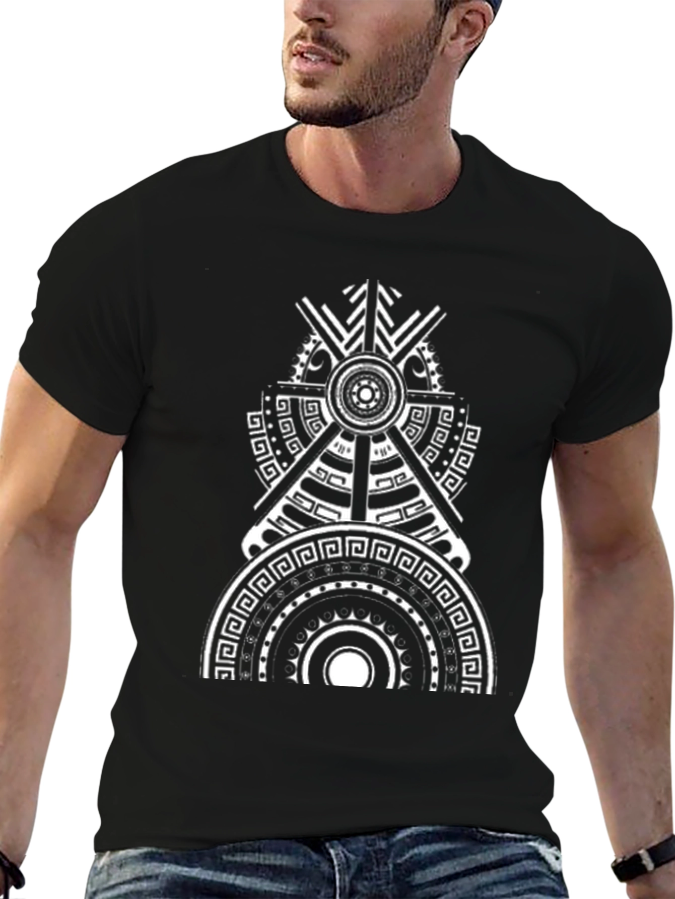 Tribal Graphic T-Shirt - Black