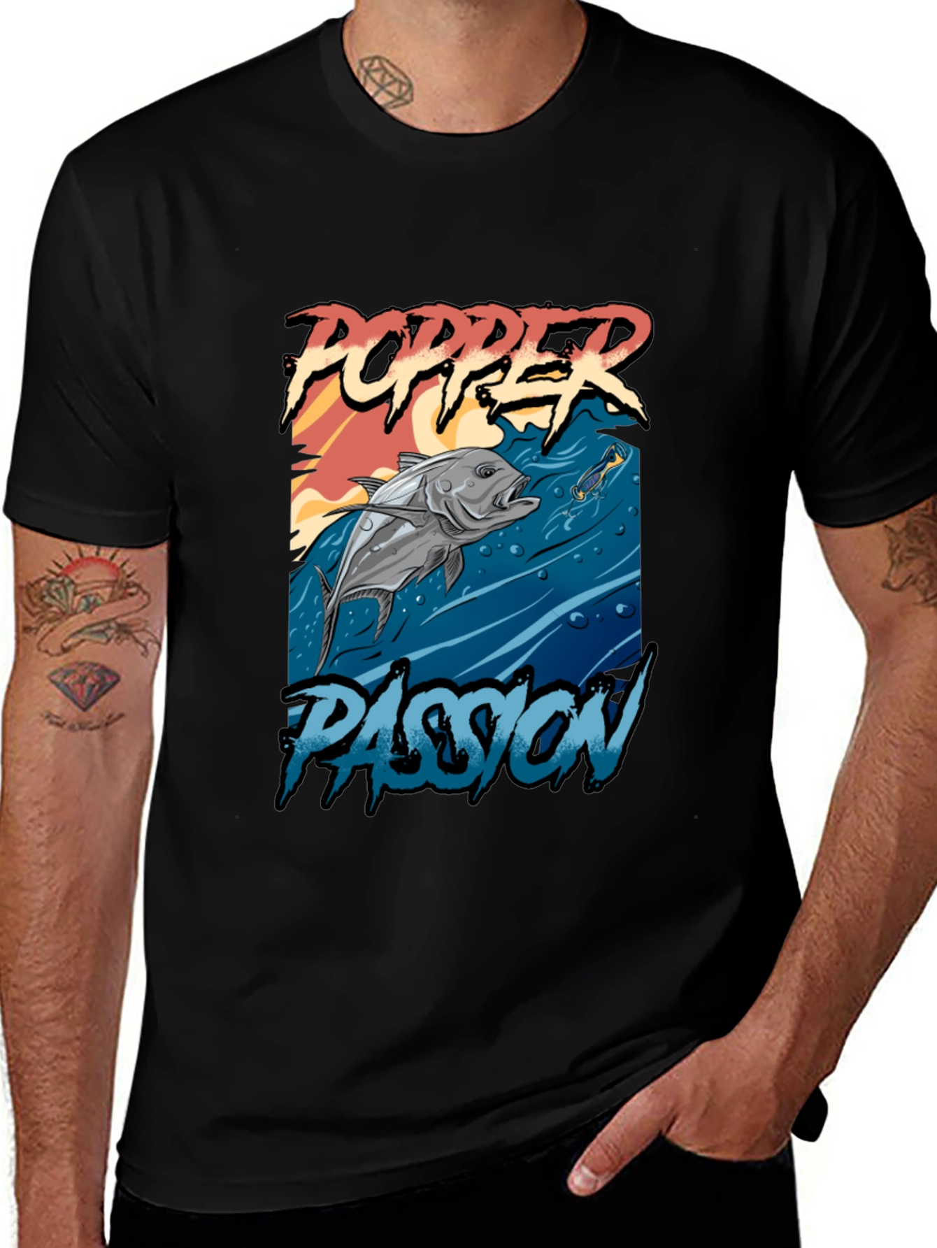 Popper Passion Fishing T-Shirt - Angler Design