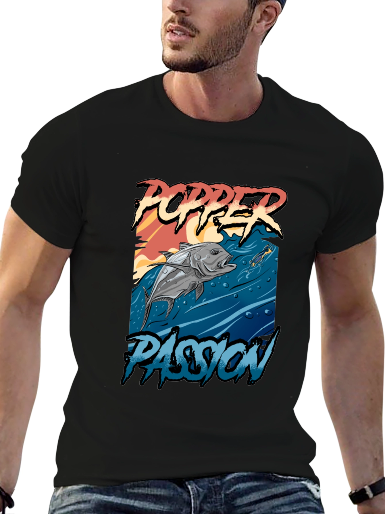 Popper Passion Fishing T-Shirt - Angler Design