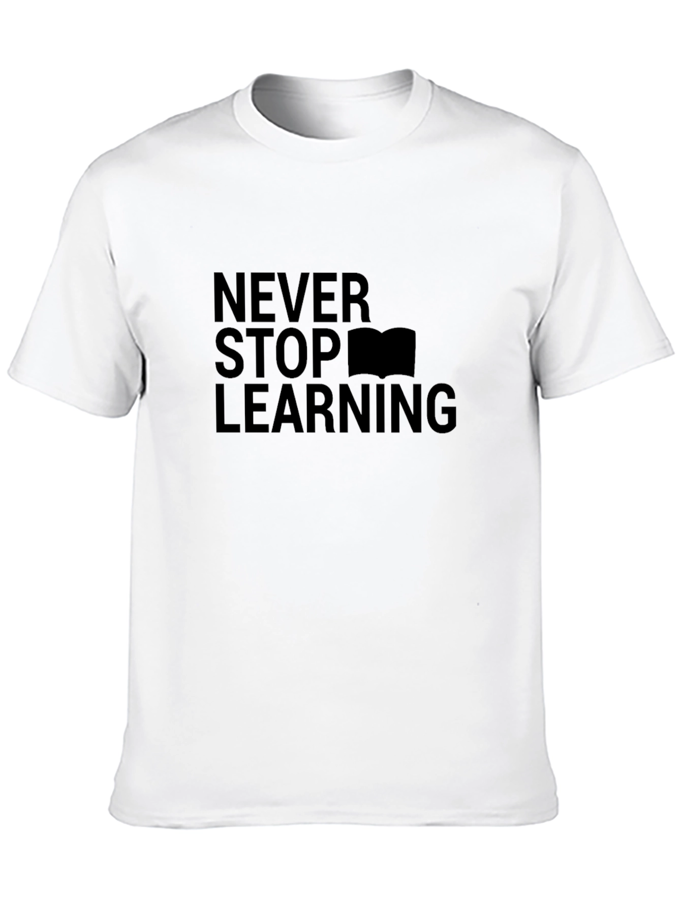 Never Stop Learning Black T-Shirt