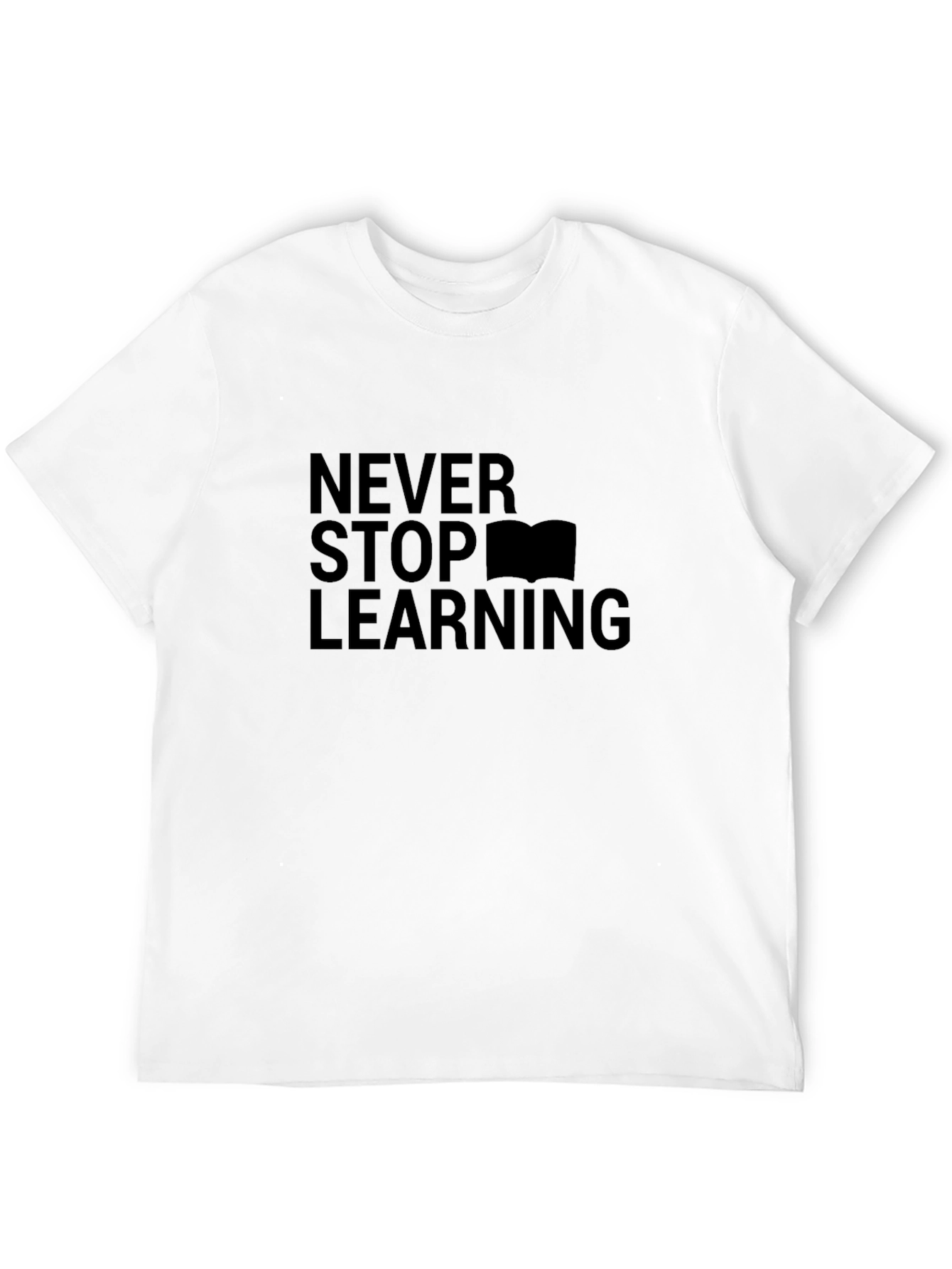Never Stop Learning Black T-Shirt