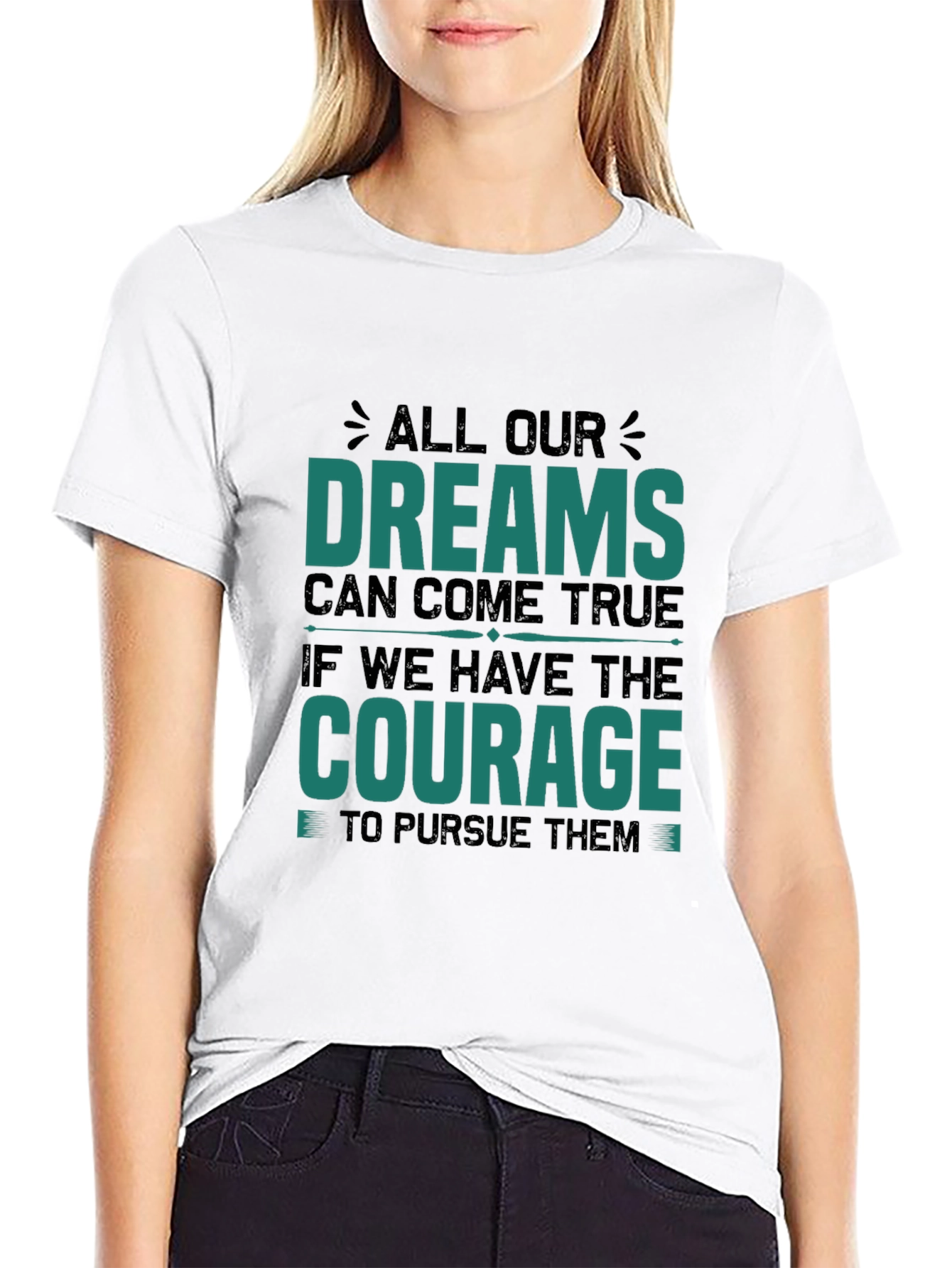 Dream Courage Graphic Tee - Inspirational Black T-Shirt