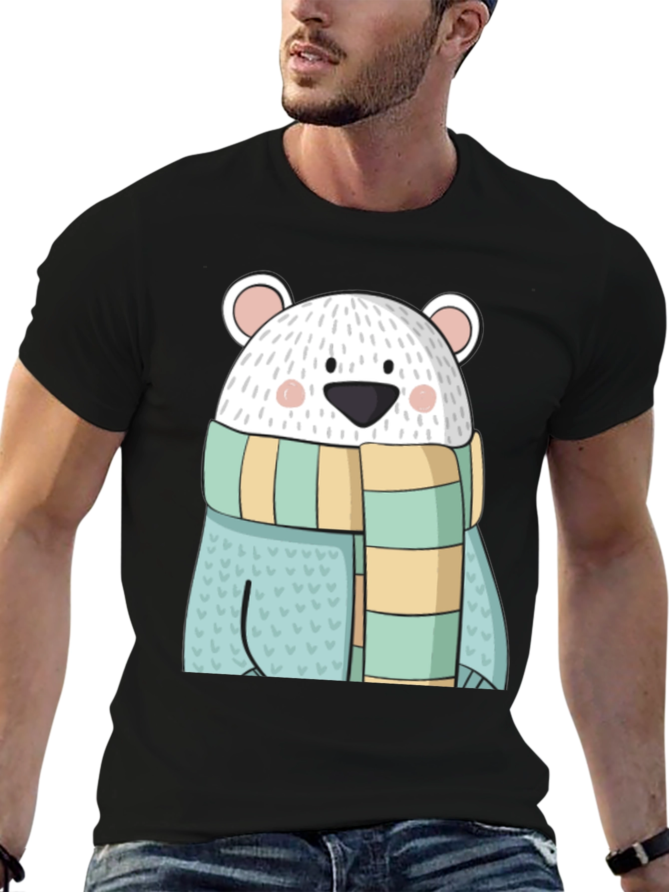 Cute Cartoon Polar Bear Graphic Tee