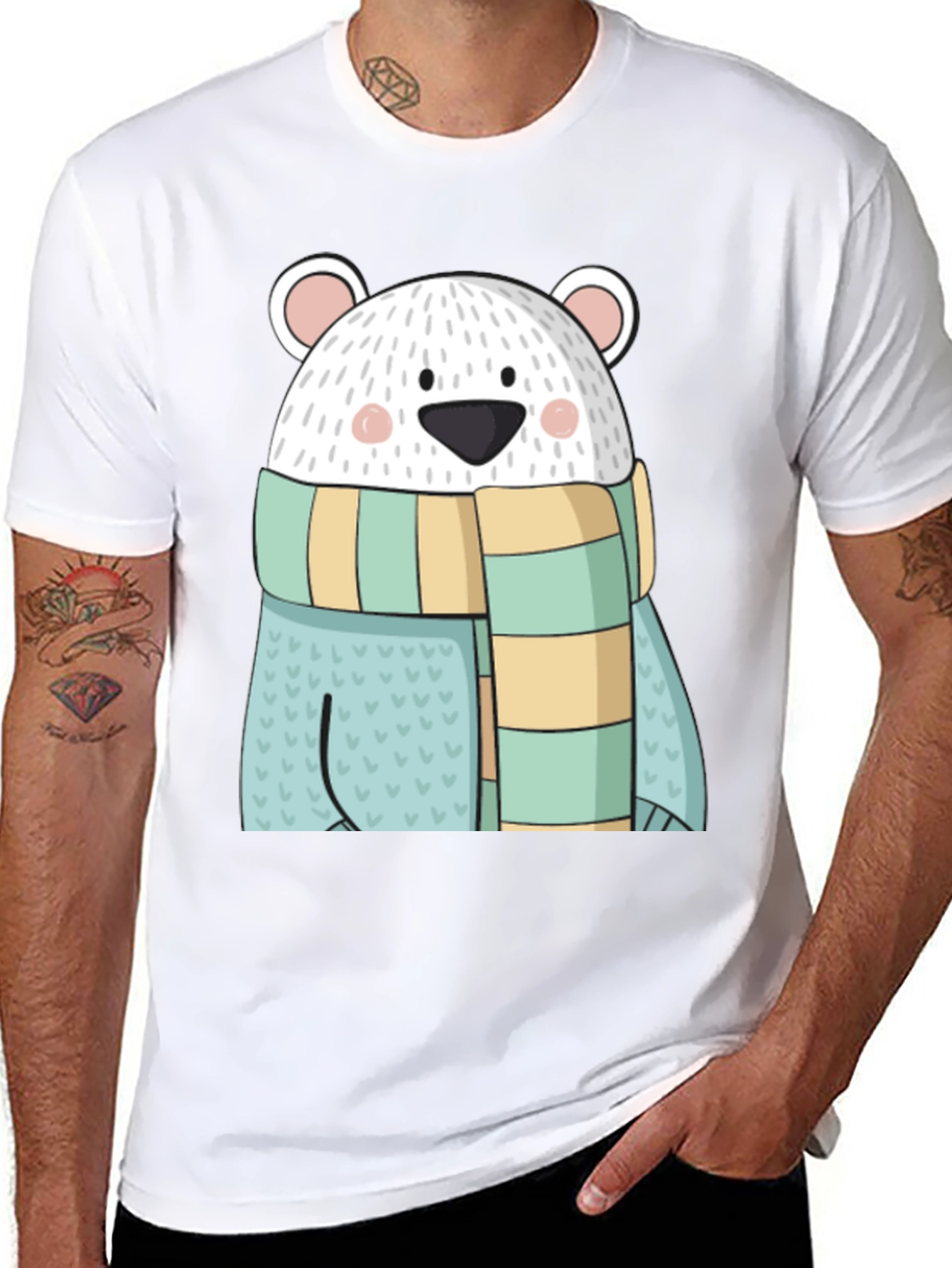 Cute Cartoon Polar Bear Graphic Tee
