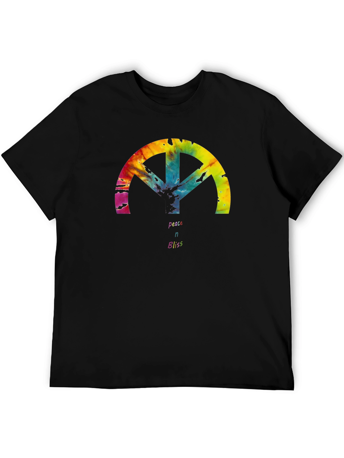 Peace & Bliss Tie Dye Graphic Tee - Black