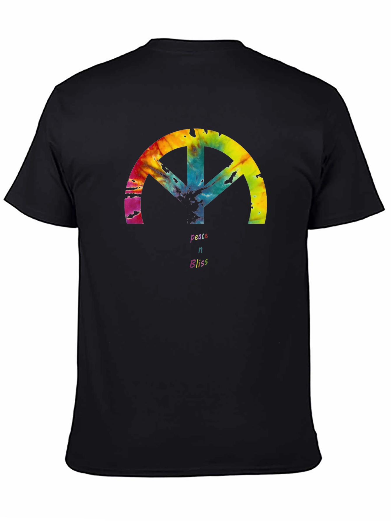 Peace & Bliss Tie Dye Graphic Tee - Black