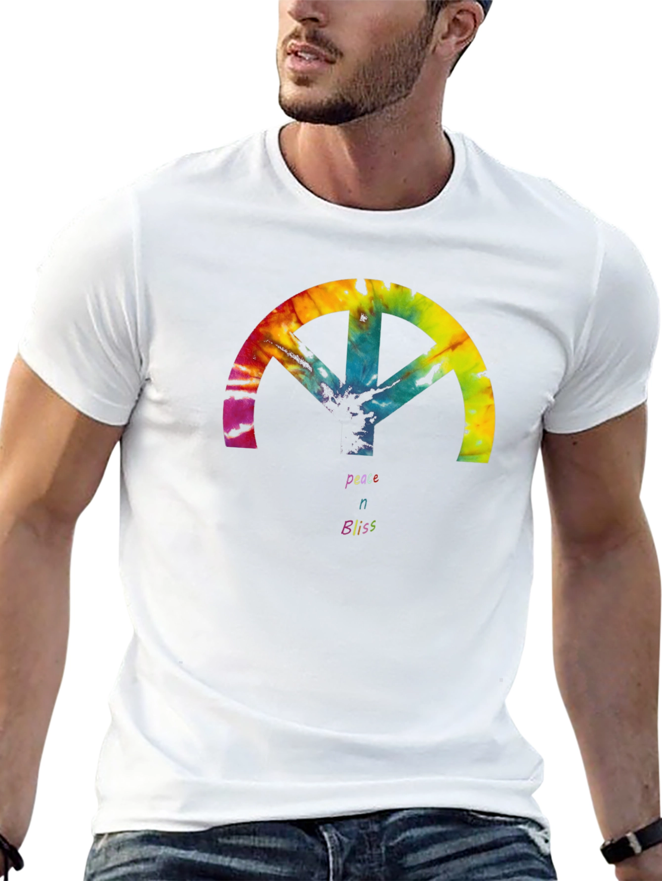 Peace & Bliss Tie Dye Graphic Tee - Black