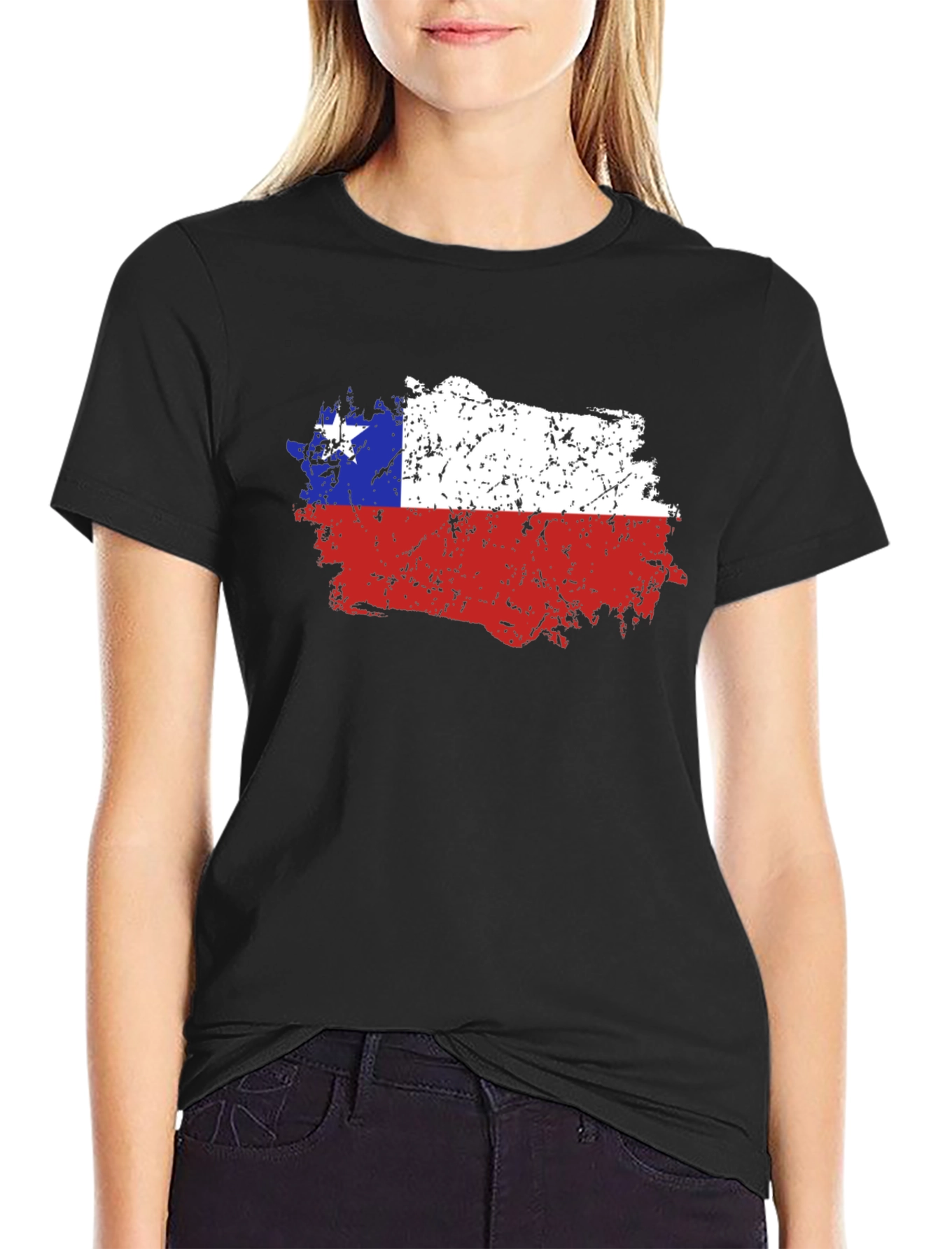 Chile Flag Distressed T-Shirt - Mens Graphic Tee