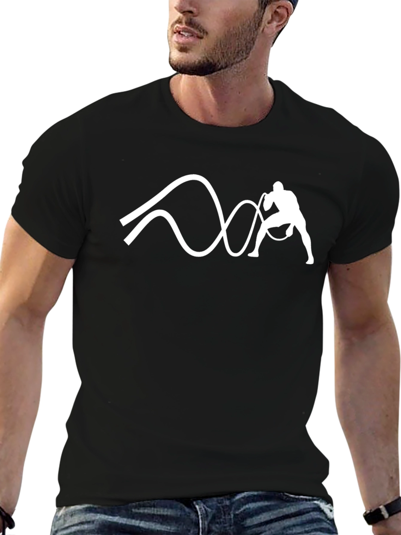 Black Graphic T-Shirt - Workout Design