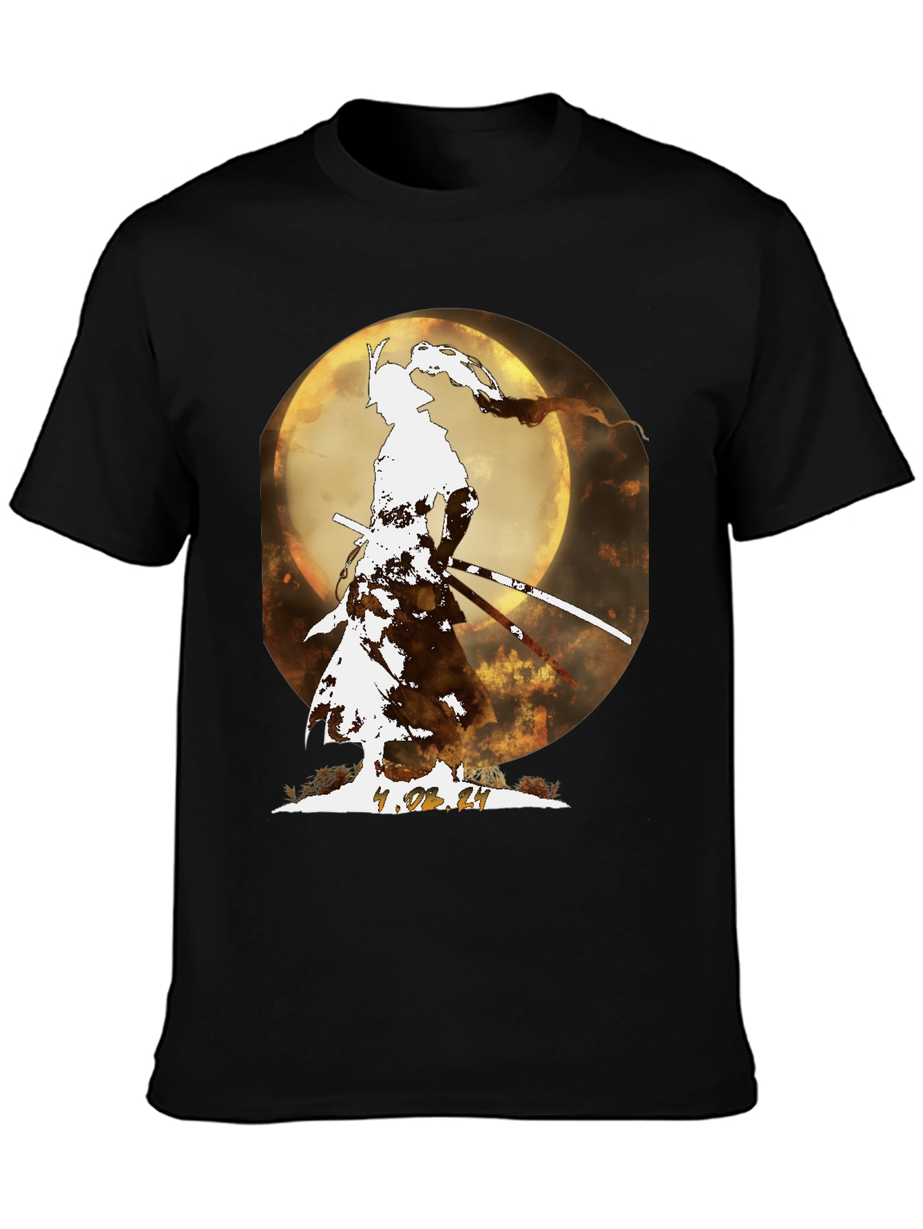 Samurai Moon T-Shirt - Warrior Design