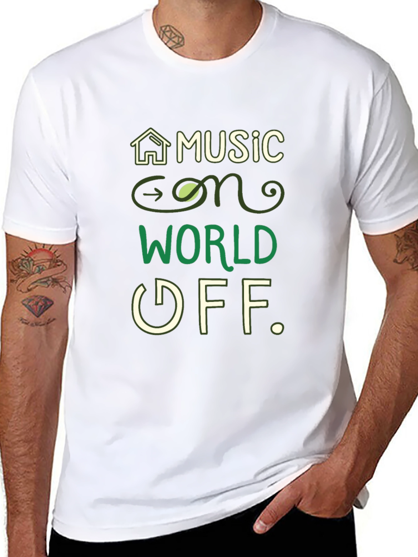 Music On World Off Graphic Tee