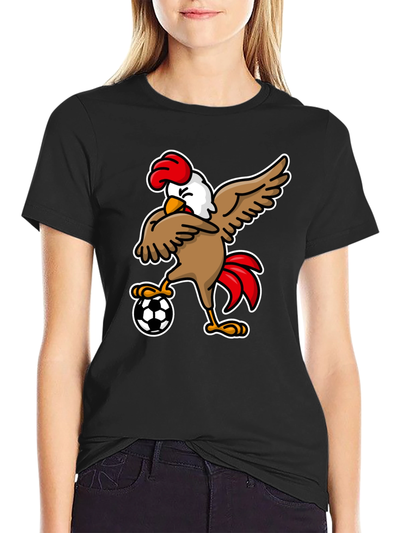Chicken Soccer T-Shirt - Black