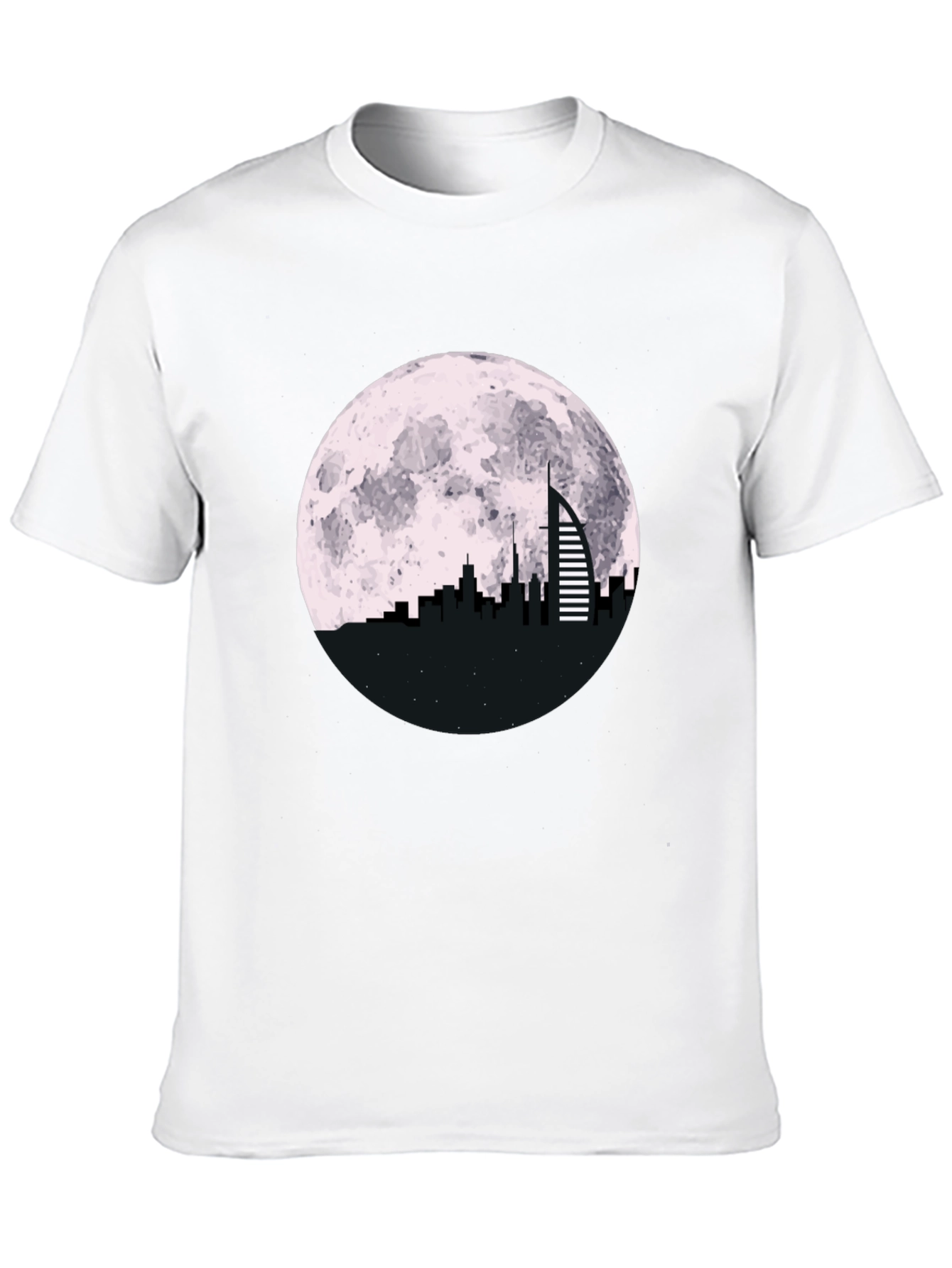 Cityscape Moon Graphic Tee - Black