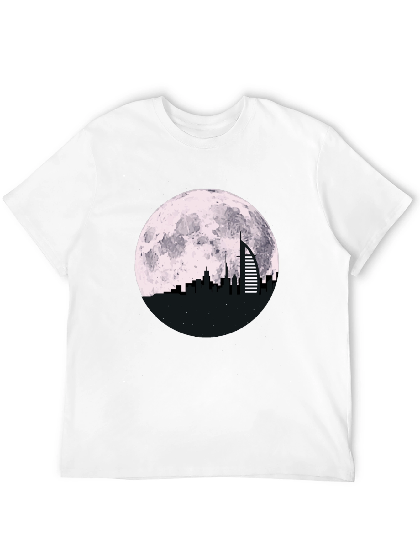Cityscape Moon Graphic Tee - Black