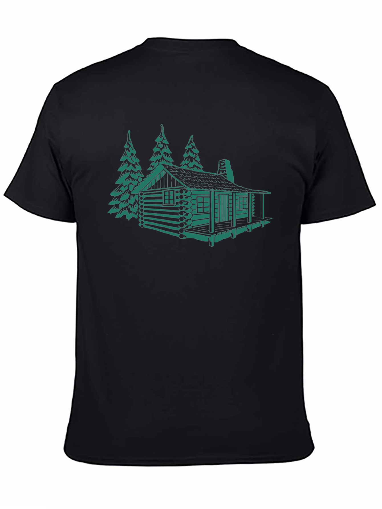 Cabin & Trees Graphic Tee - Black
