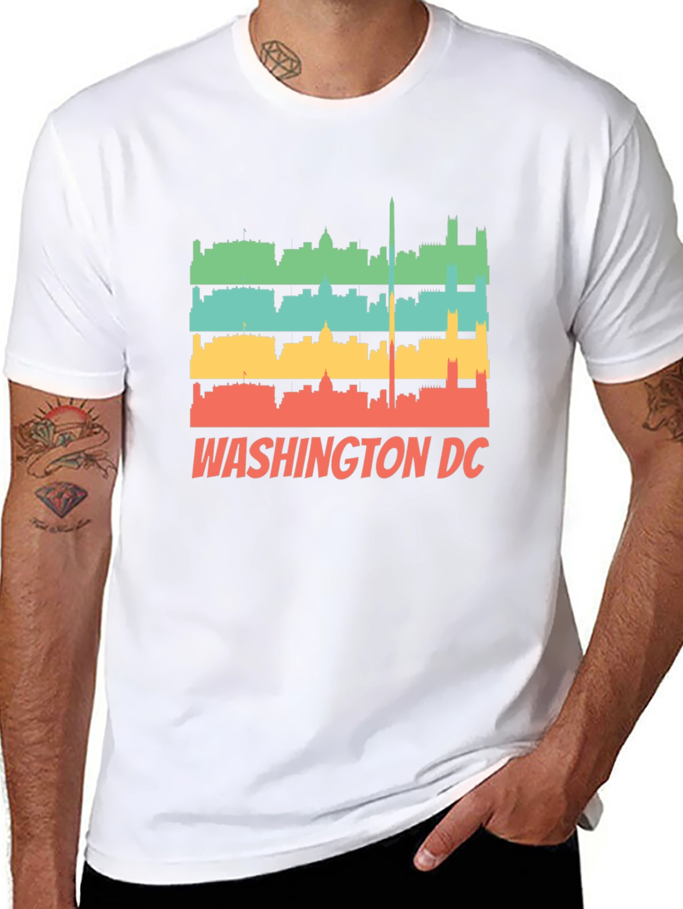 Washington DC Skyline Retro T-Shirt