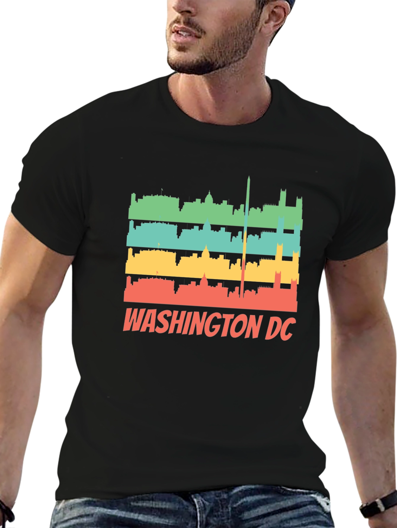 Washington DC Skyline Retro T-Shirt