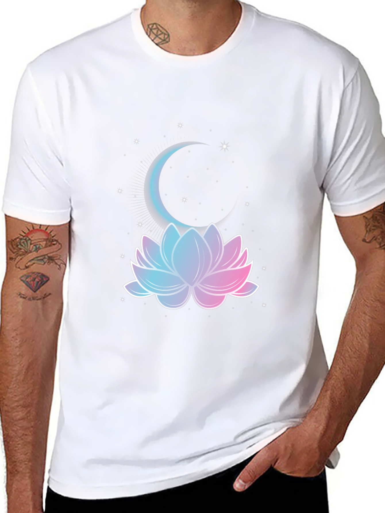 Lotus Moon Graphic Tee - Mens Black T-Shirt