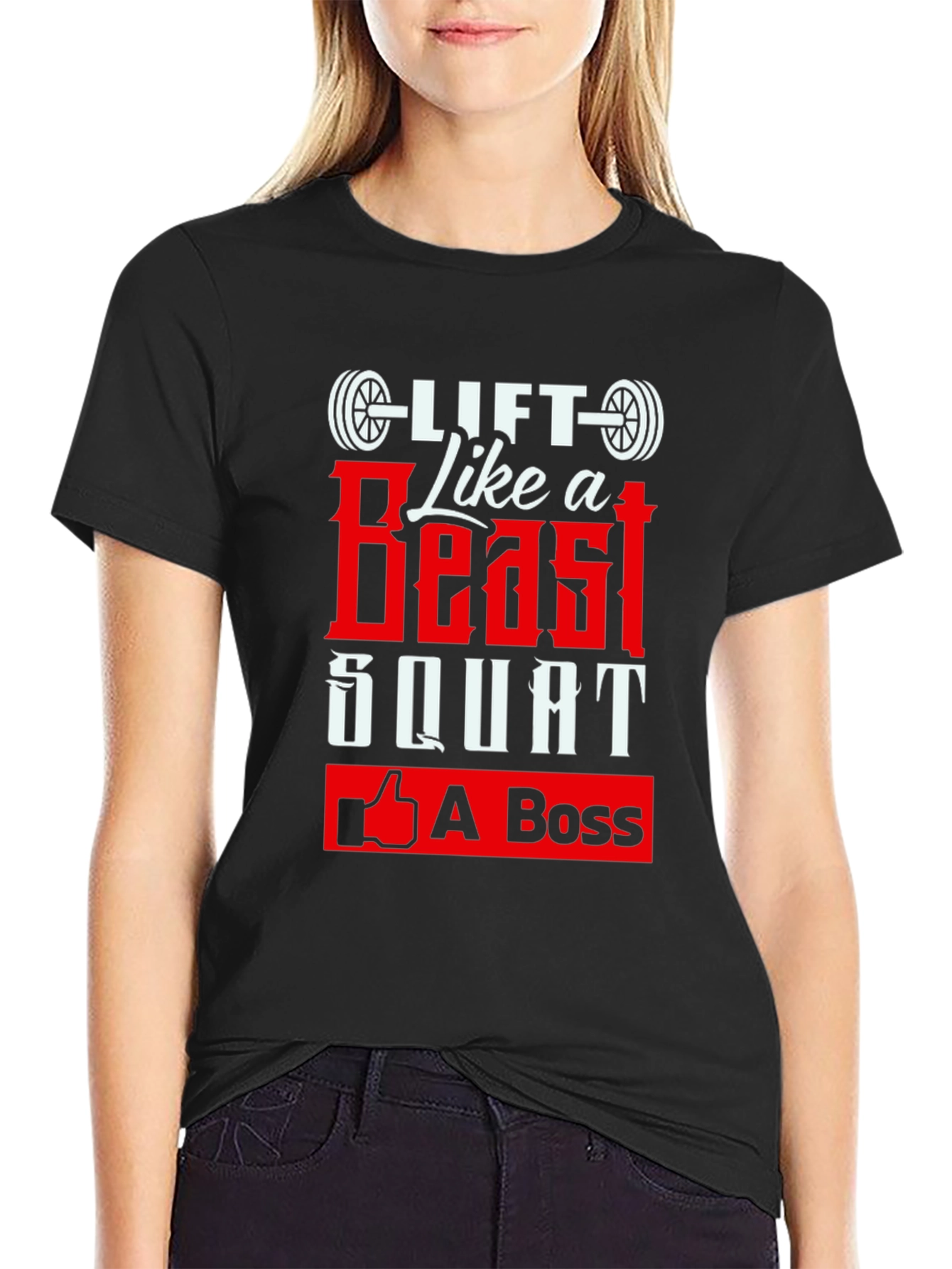 Lift Like a Beast Squat A Boss Black Tee