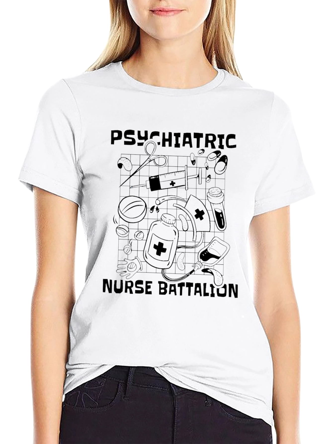 Psychiatric Nurse Battalion Black T-Shirt