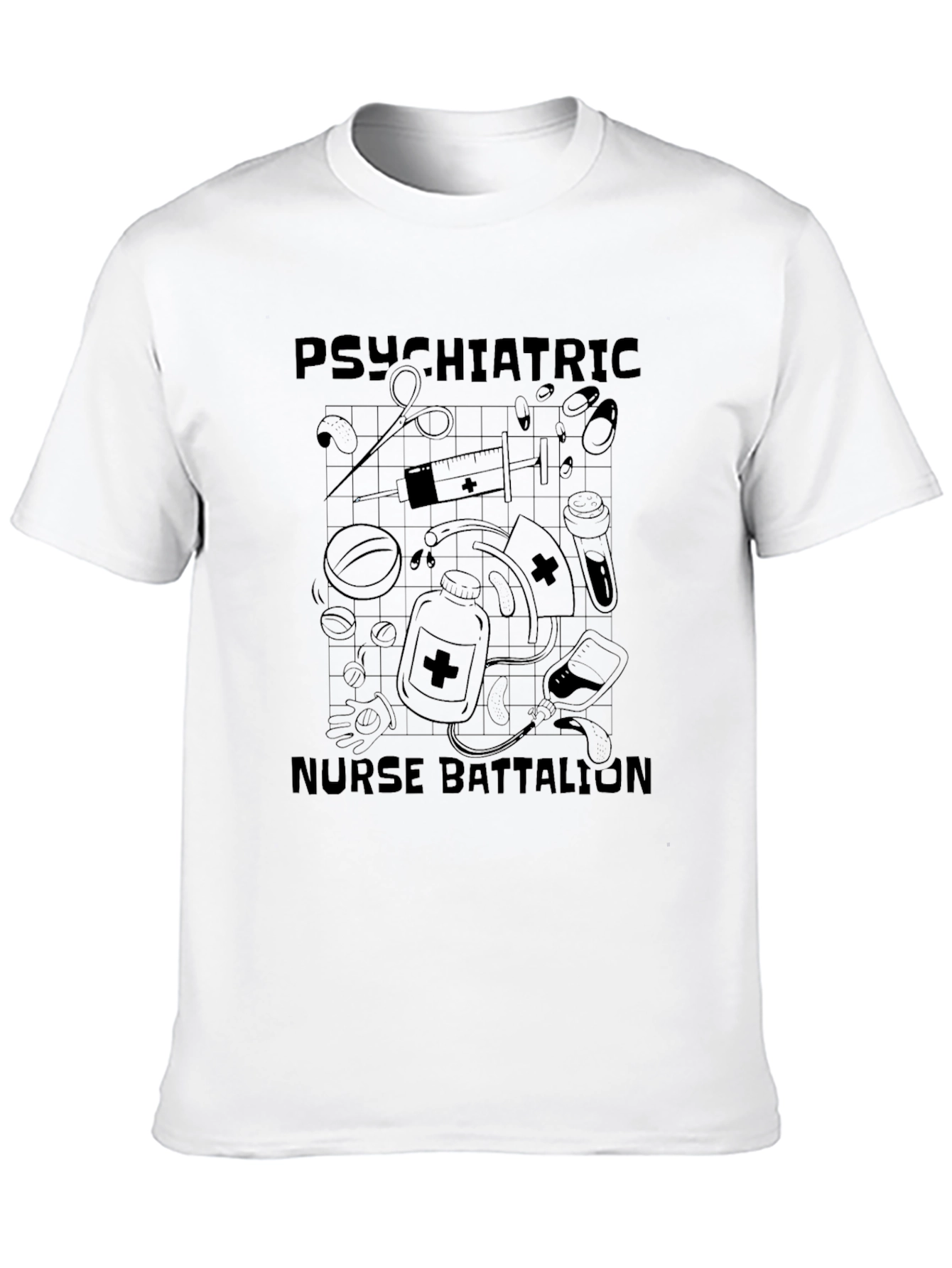 Psychiatric Nurse Battalion Black T-Shirt