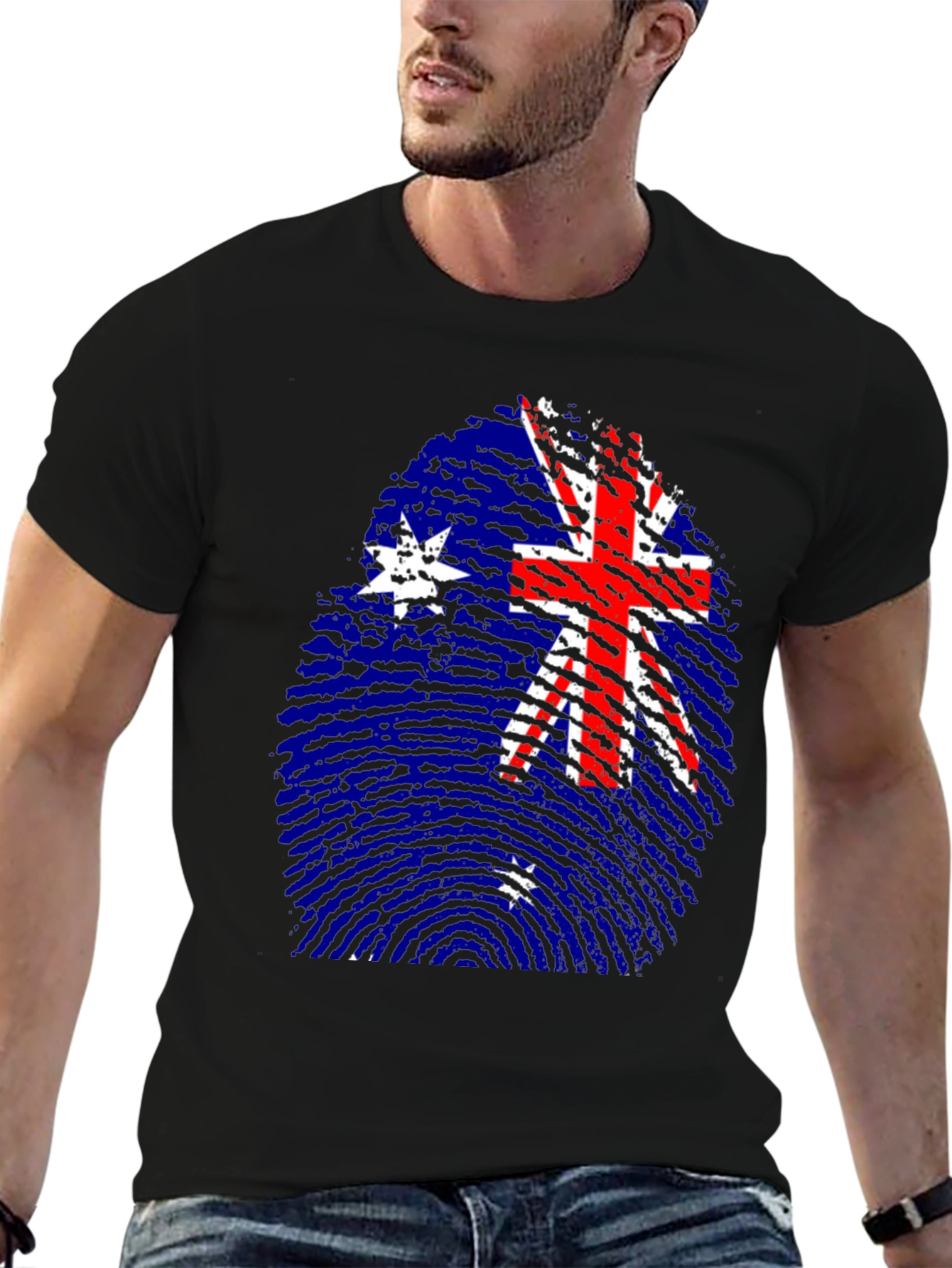 Australia Flag Fingerprint T-Shirt