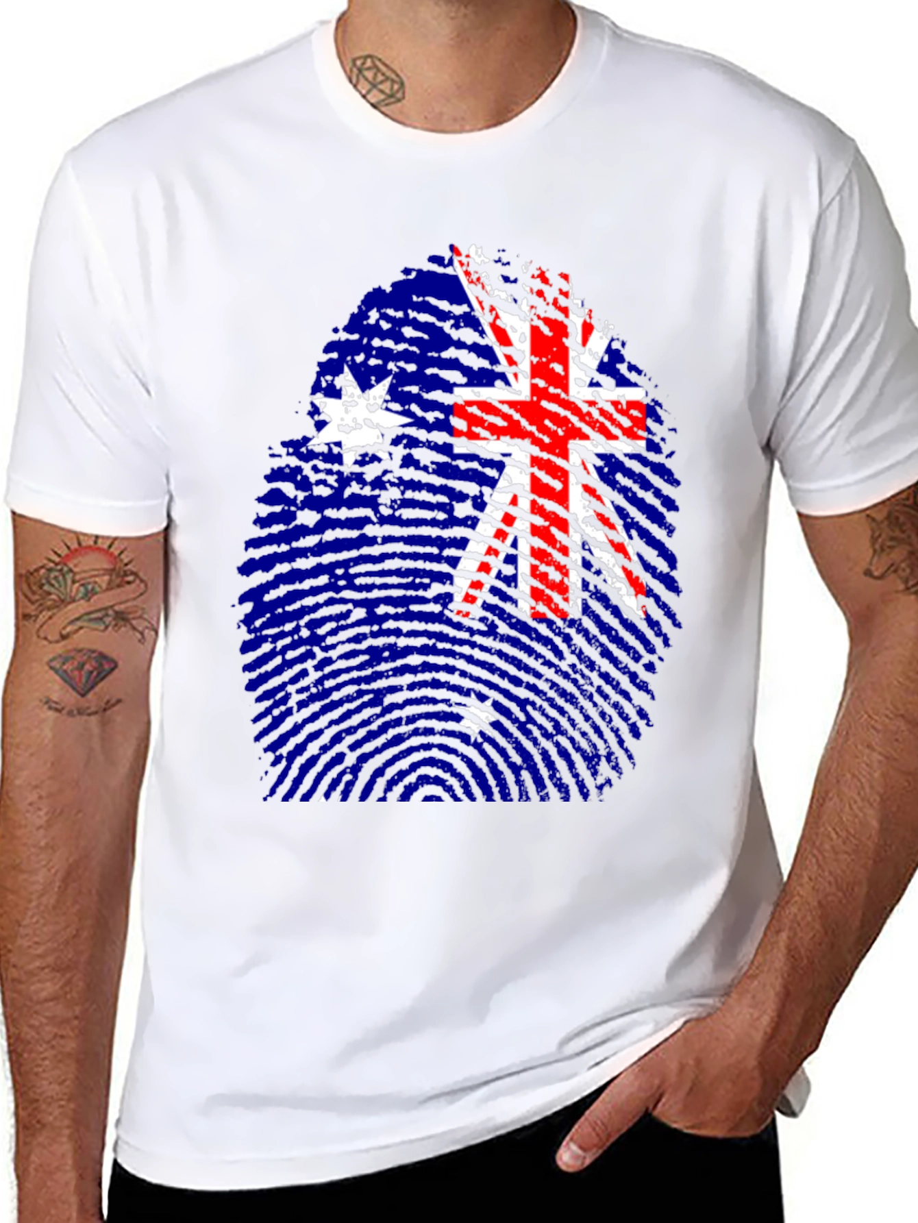 Australia Flag Fingerprint T-Shirt