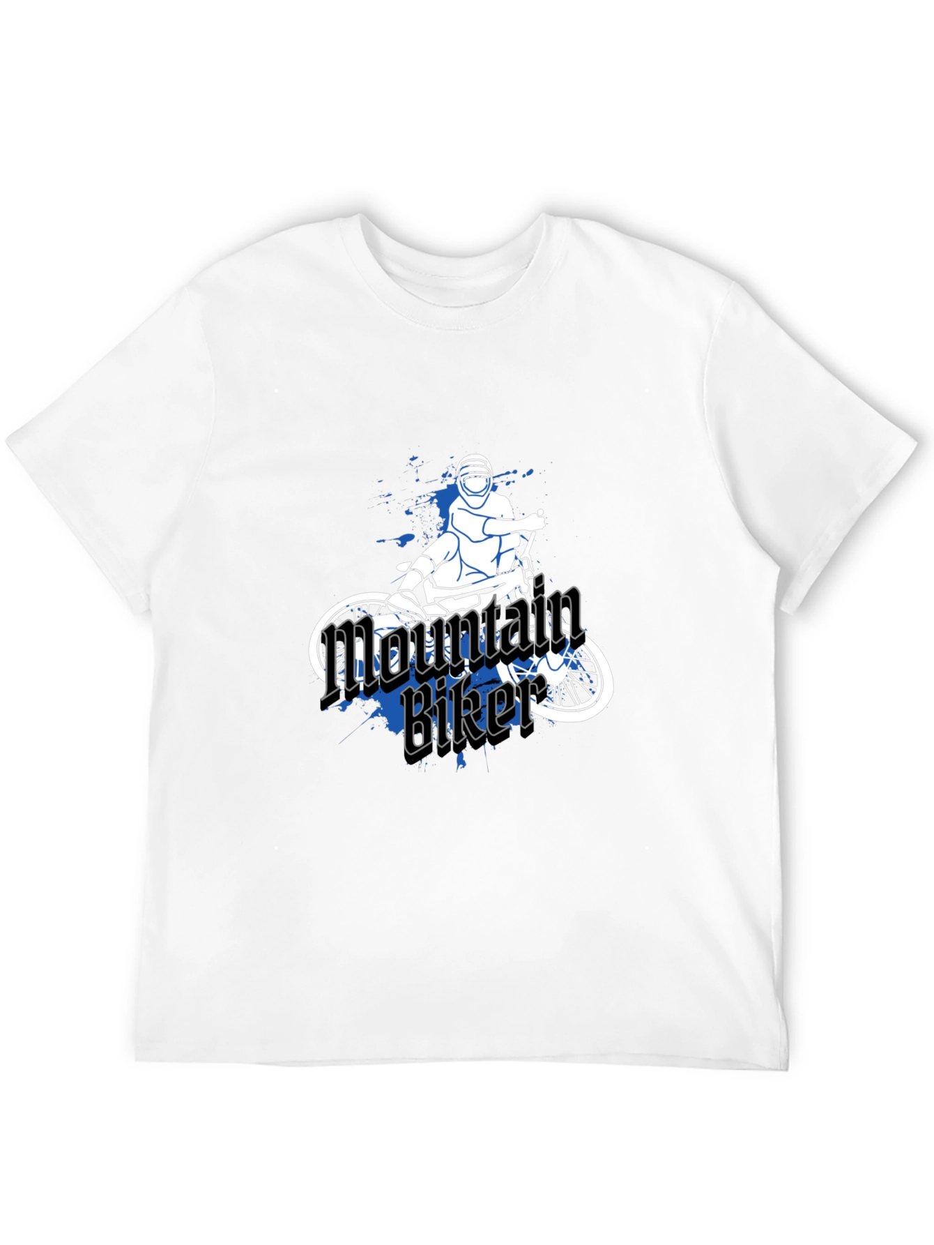 Mountain Biker Graphic Tee - Black Casual T-Shirt