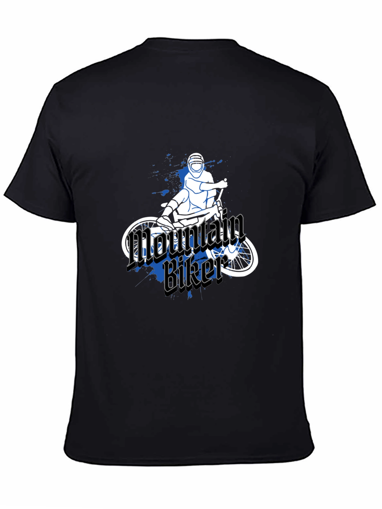 Mountain Biker Graphic Tee - Black Casual T-Shirt