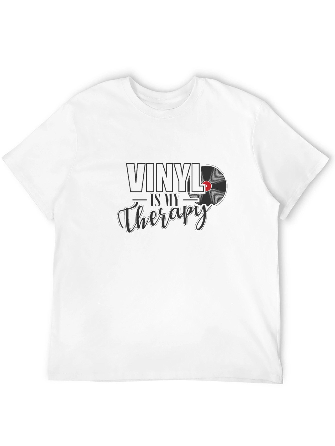Vinyl Is My Therapy Black T-Shirt