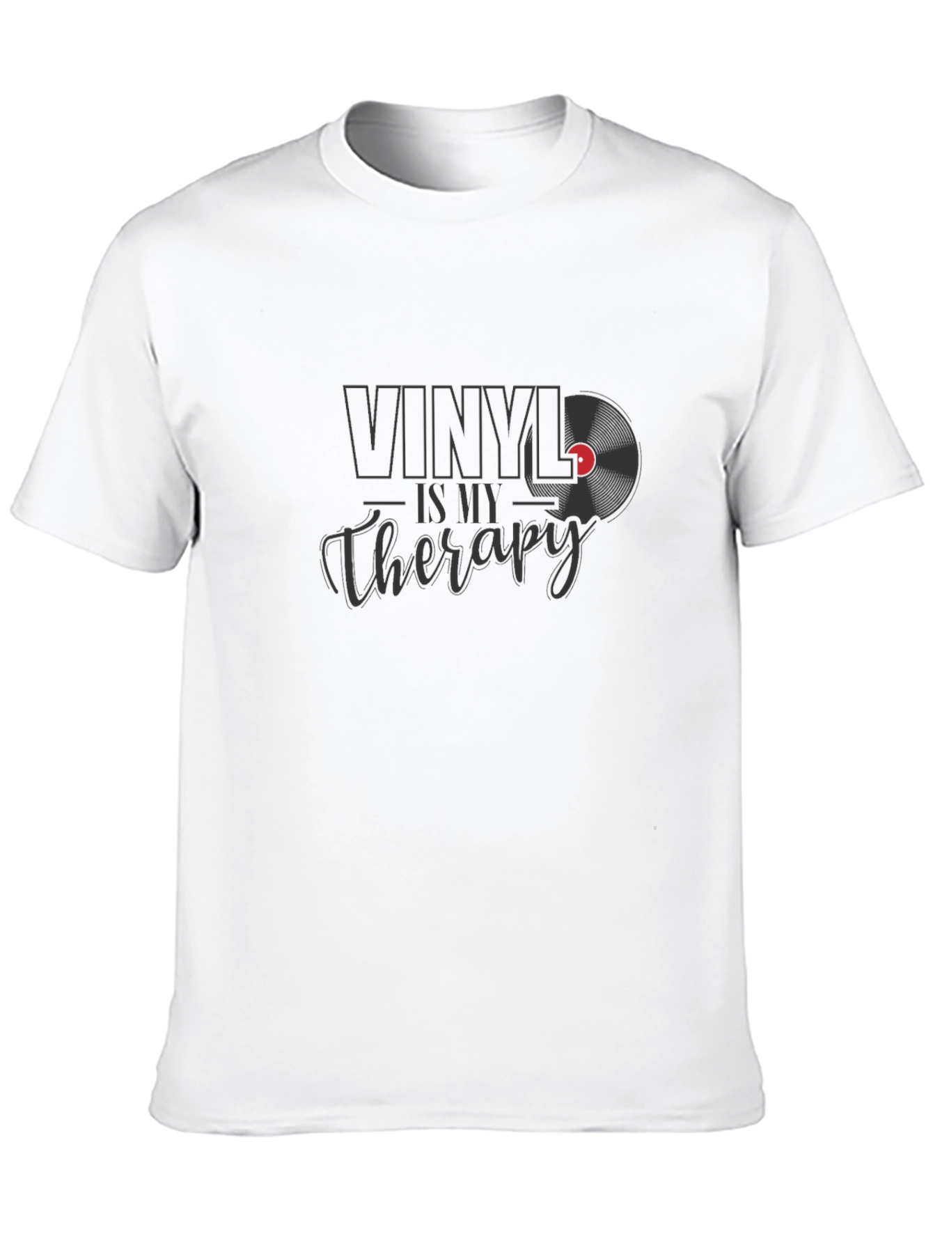 Vinyl Is My Therapy Black T-Shirt