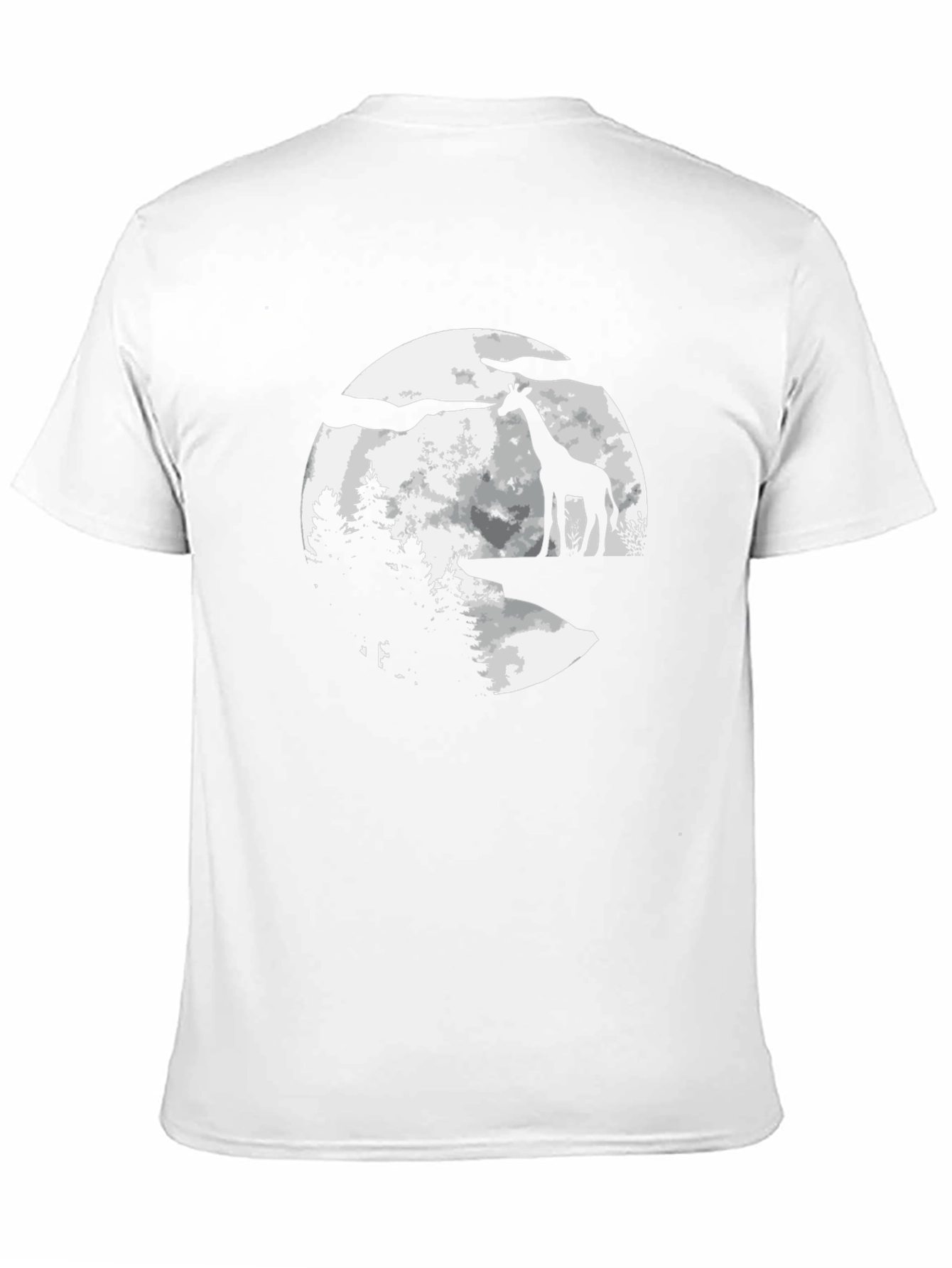 Giraffe Moon Silhouette Black T-Shirt